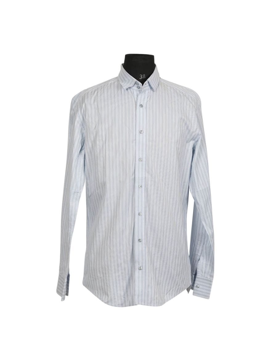 Dolce & Gabbana Sky Blue Striped Men's Shirt/Size - 42