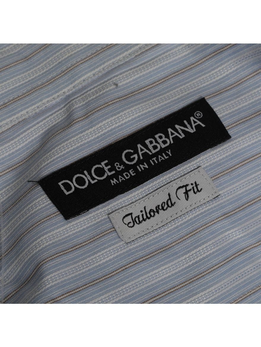 Dolce & Gabbana Sky Blue Striped Men's Shirt/Size - 42