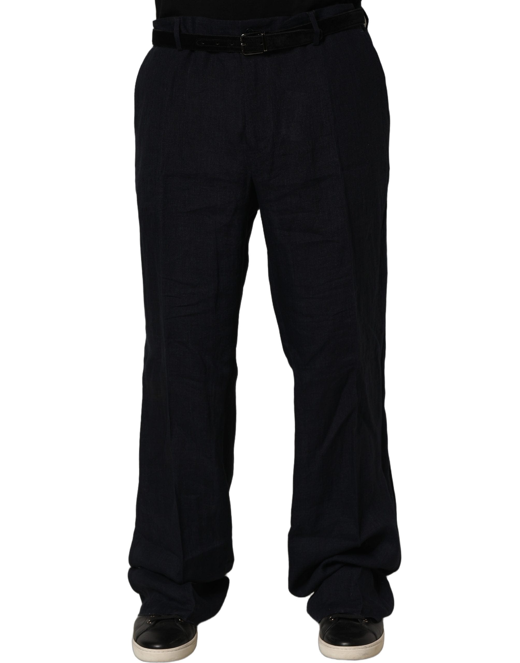 Dolce & Gabbana Linen Straight Leg Dress Trouser Men's Pants