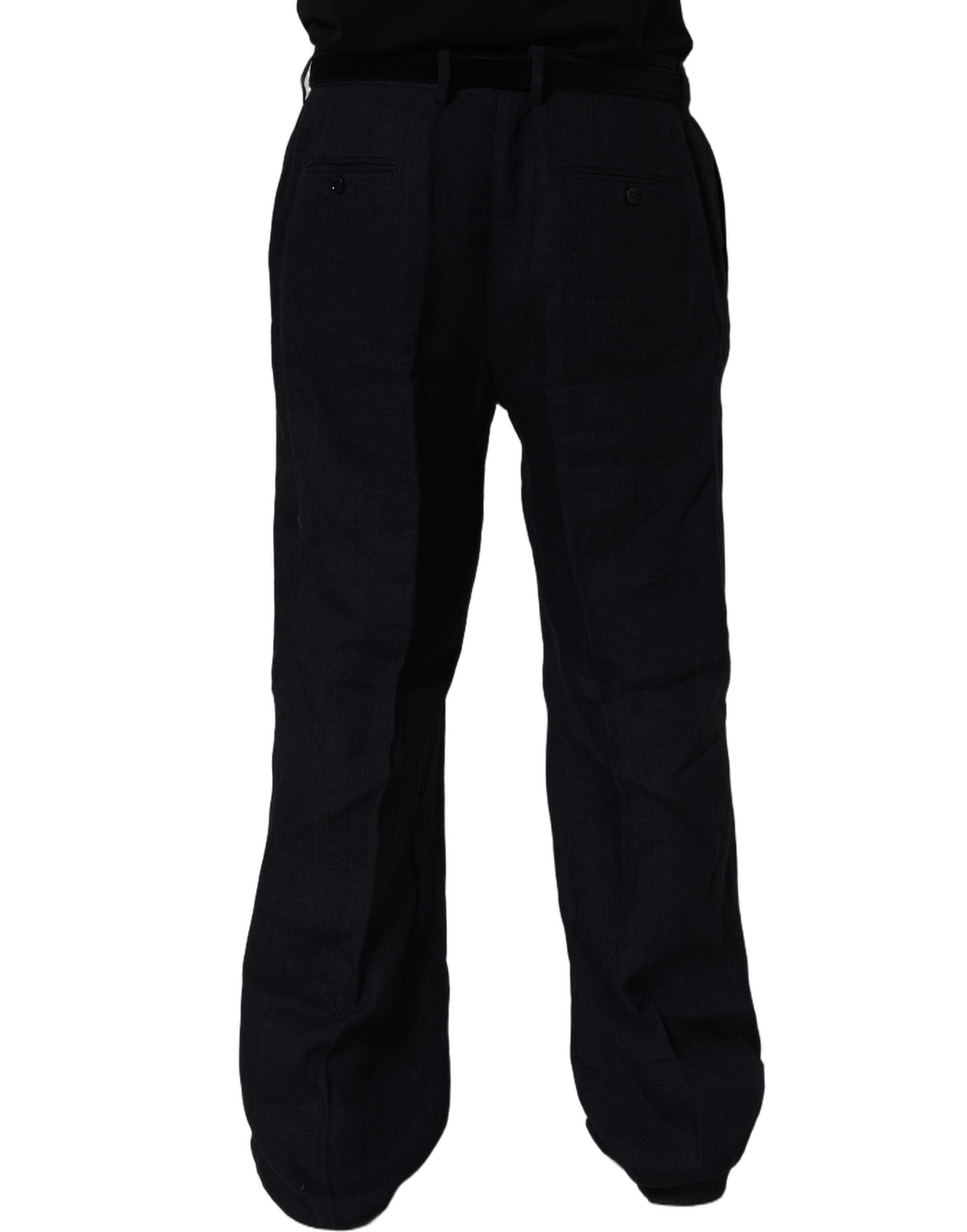 Dolce & Gabbana Linen Straight Leg Dress Trouser Men's Pants