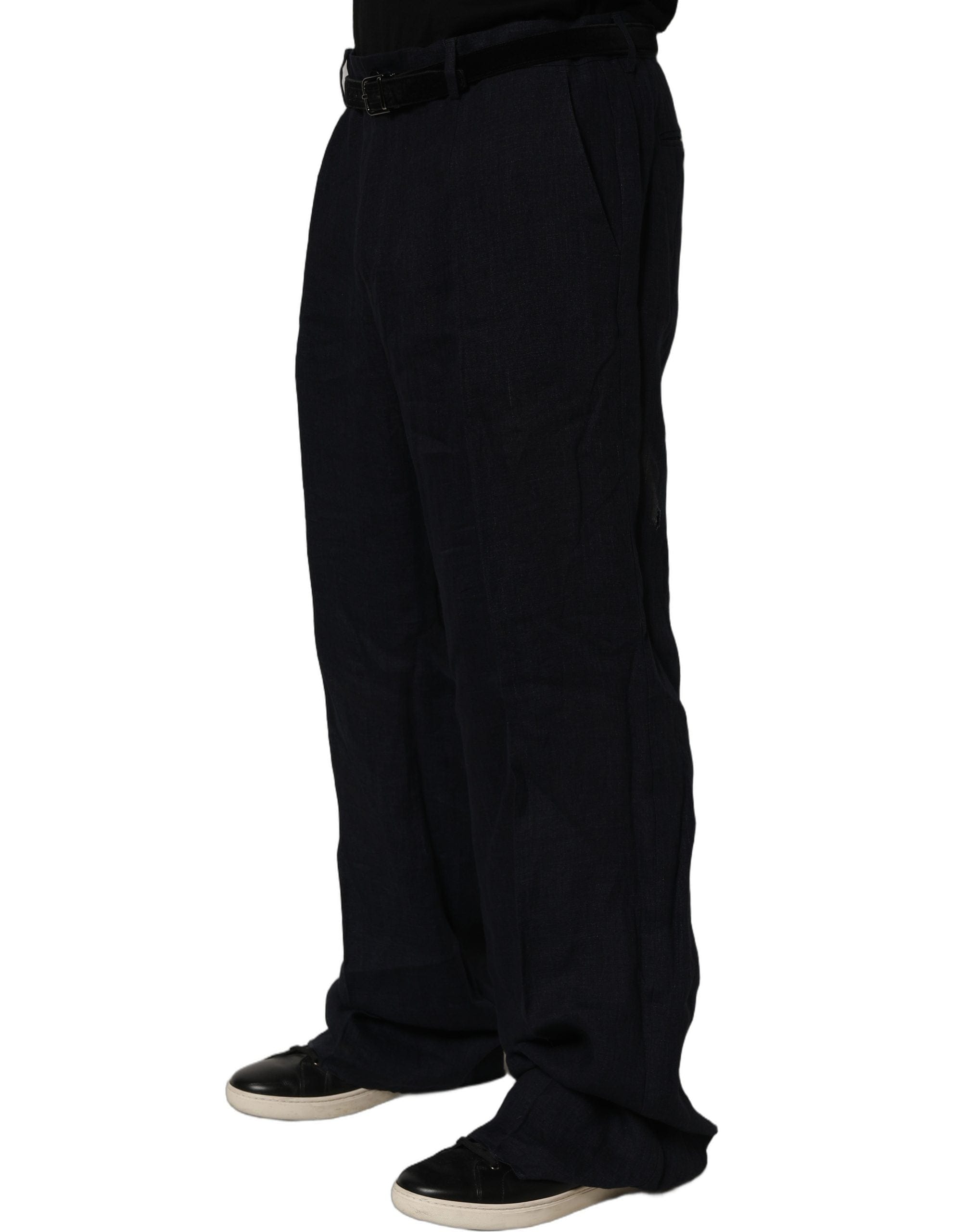 Dolce & Gabbana Linen Straight Leg Dress Trouser Men's Pants