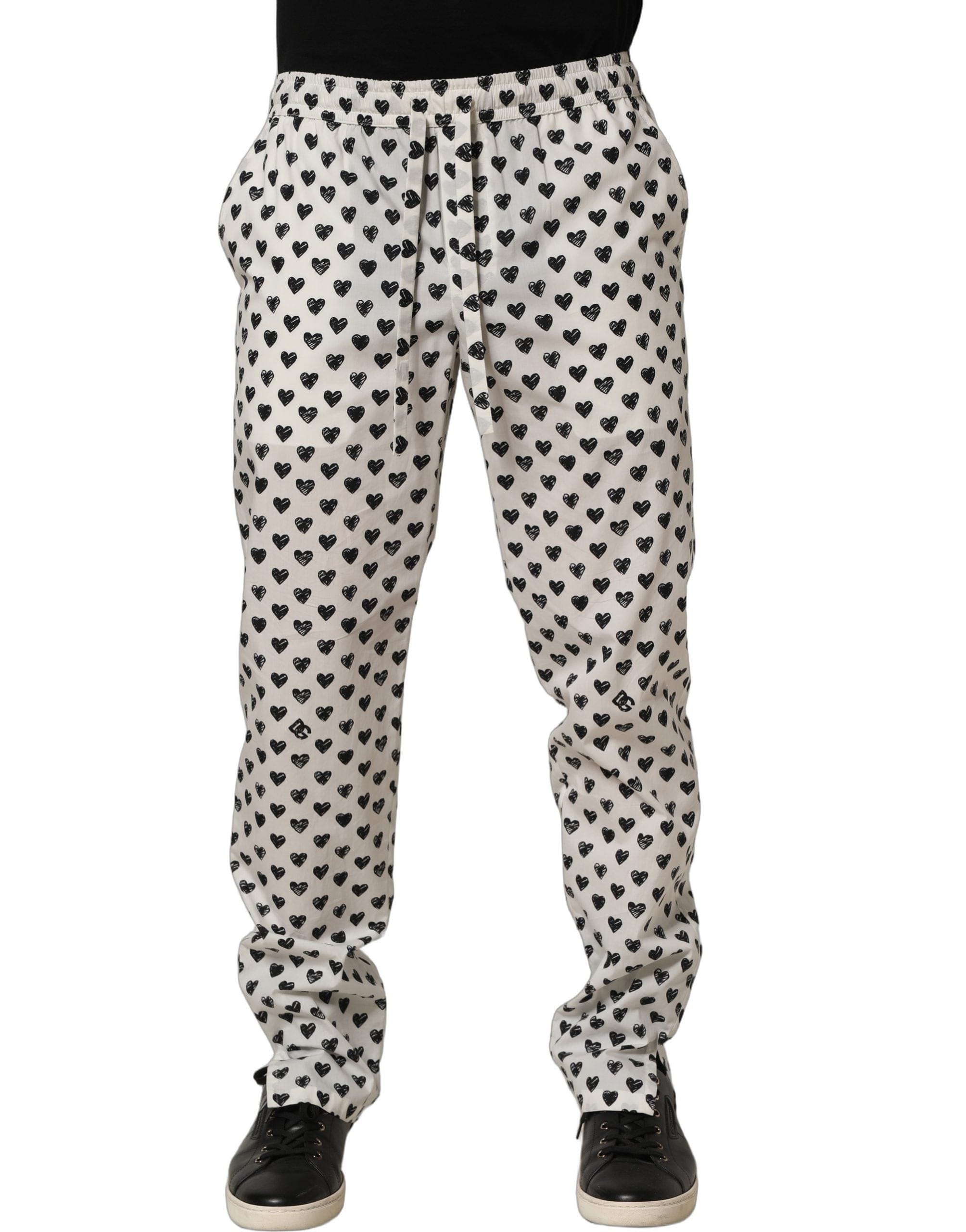 Dolce & Gabbana Graphic Heart Print Men Trousers Men's Pants