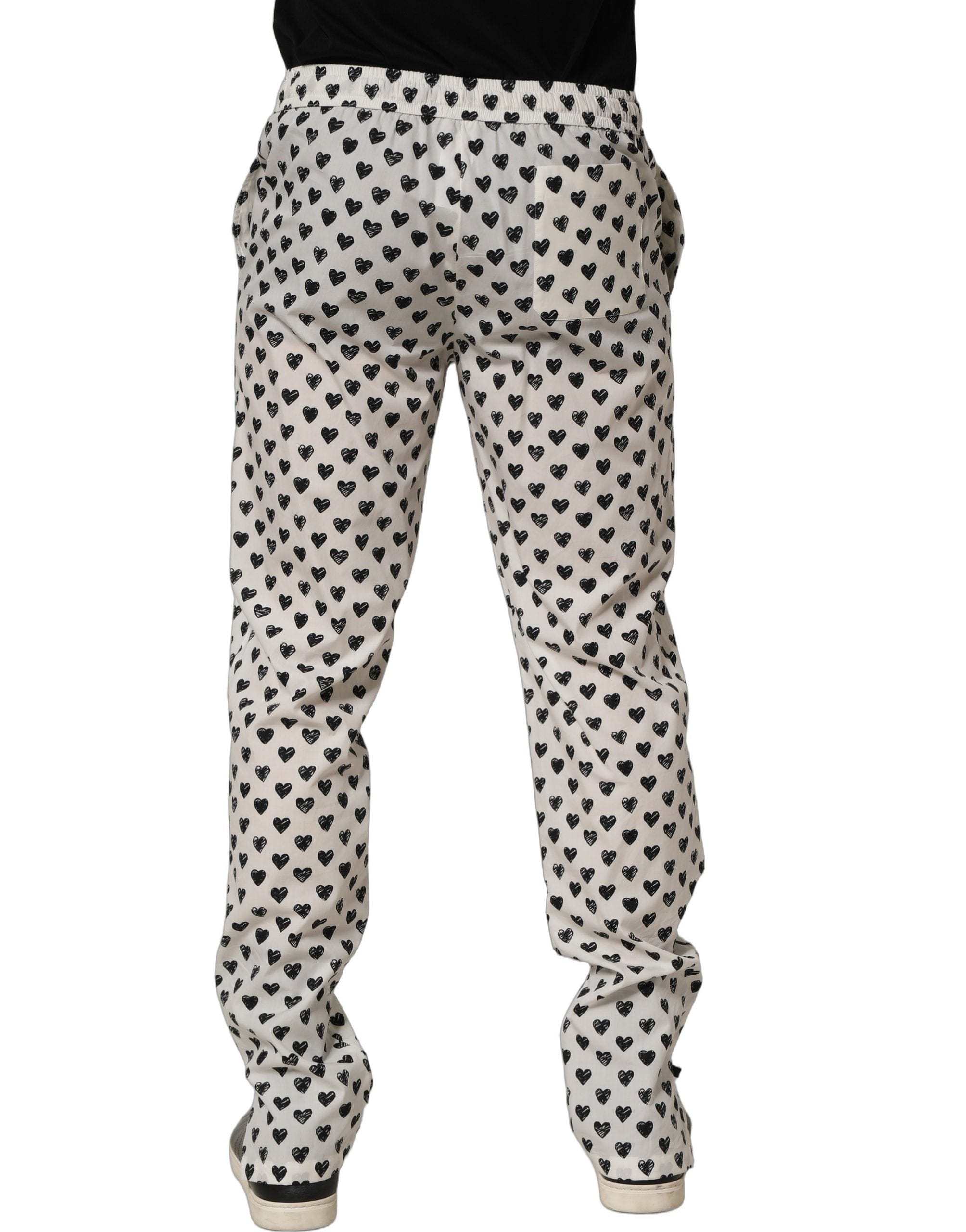 Dolce & Gabbana Graphic Heart Print Men Trousers Men's Pants