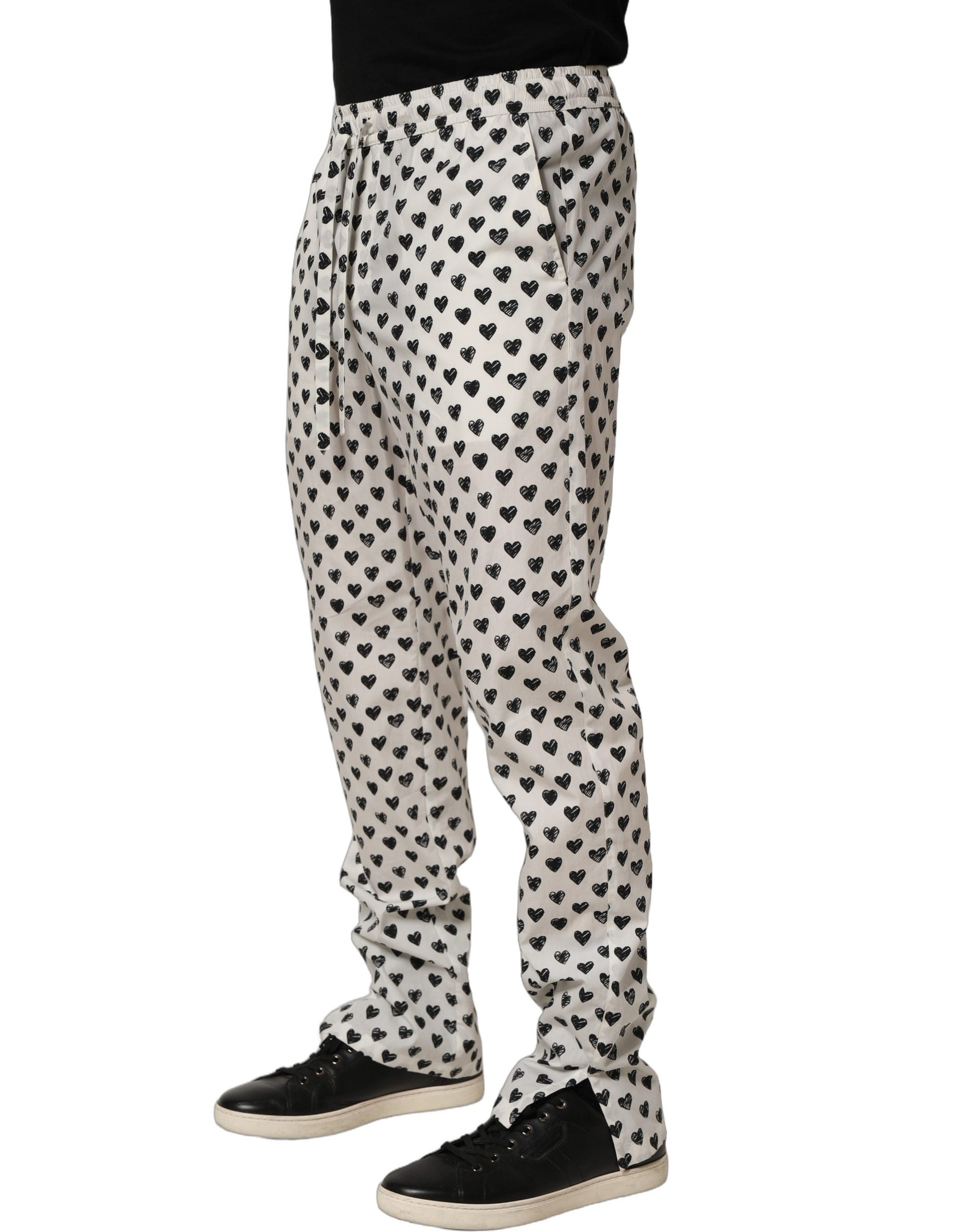 Dolce & Gabbana Graphic Heart Print Men Trousers Men's Pants