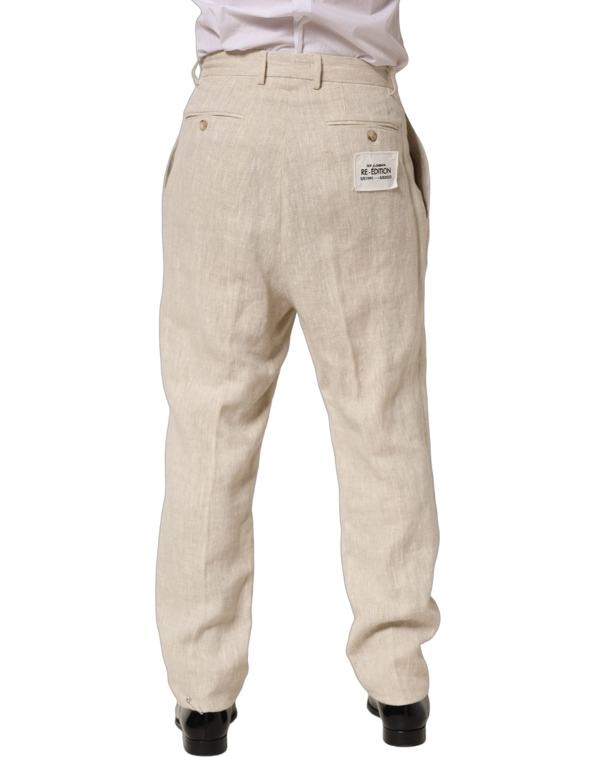 Dolce & Gabbana Linen Tape Men Dress Trouser Men's Pants