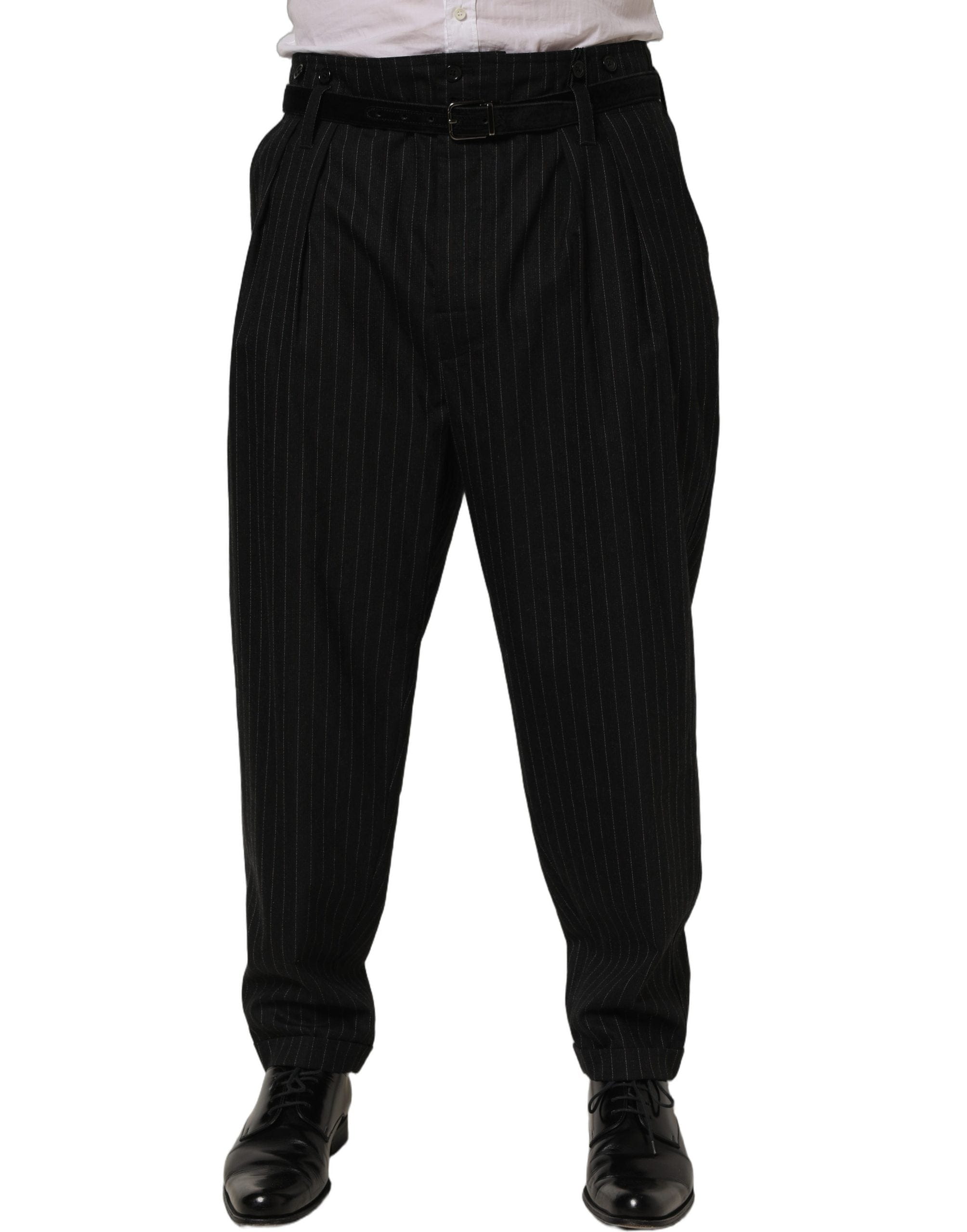 Dolce & Gabbana Pinstripe Wool Men Dress Trouser Men's Pants
