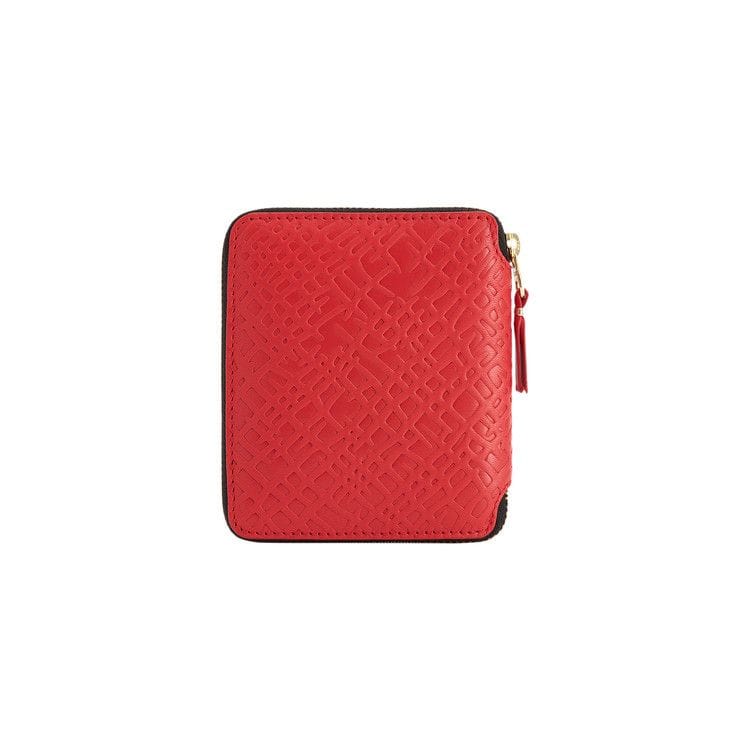 Comme des Garçons Embossed Roots Zip Around Wallet Red
