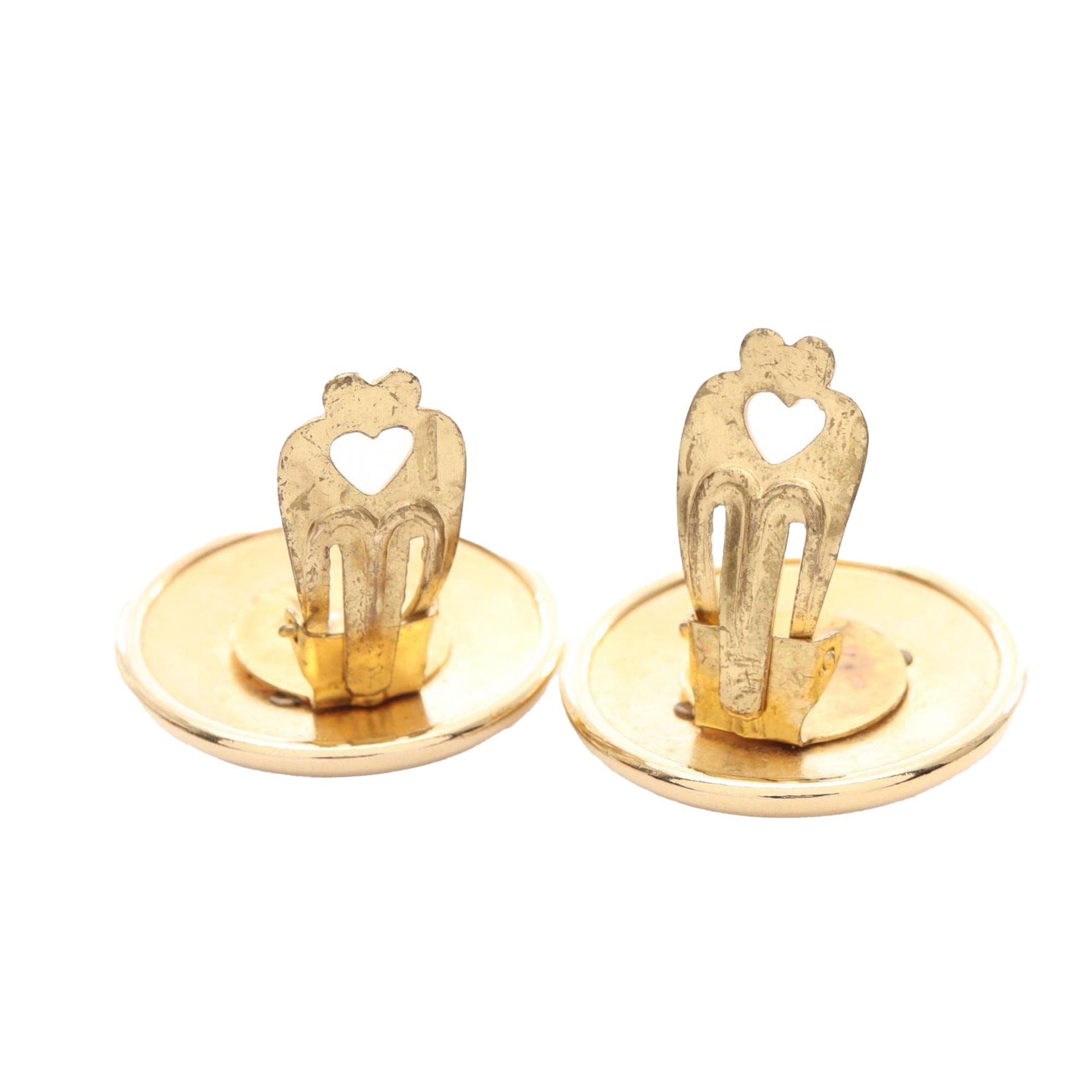 Hermès Gold Plated Horn Sellier Clip On Earrings