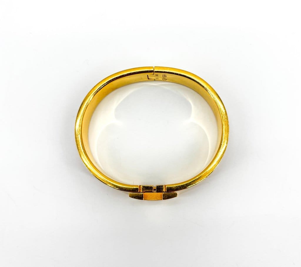 Hermès Clic H Bracelet Gold Marron PM