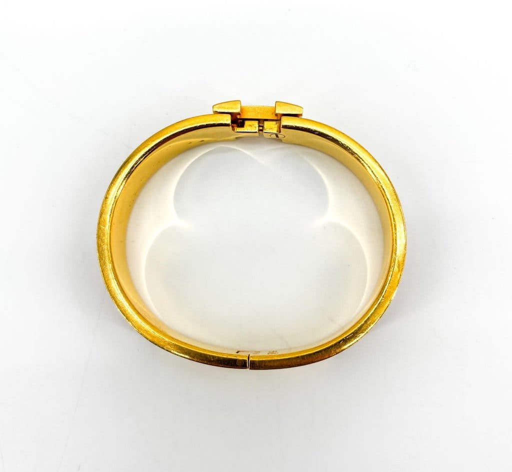 Hermès Clic H Bracelet Gold Marron PM