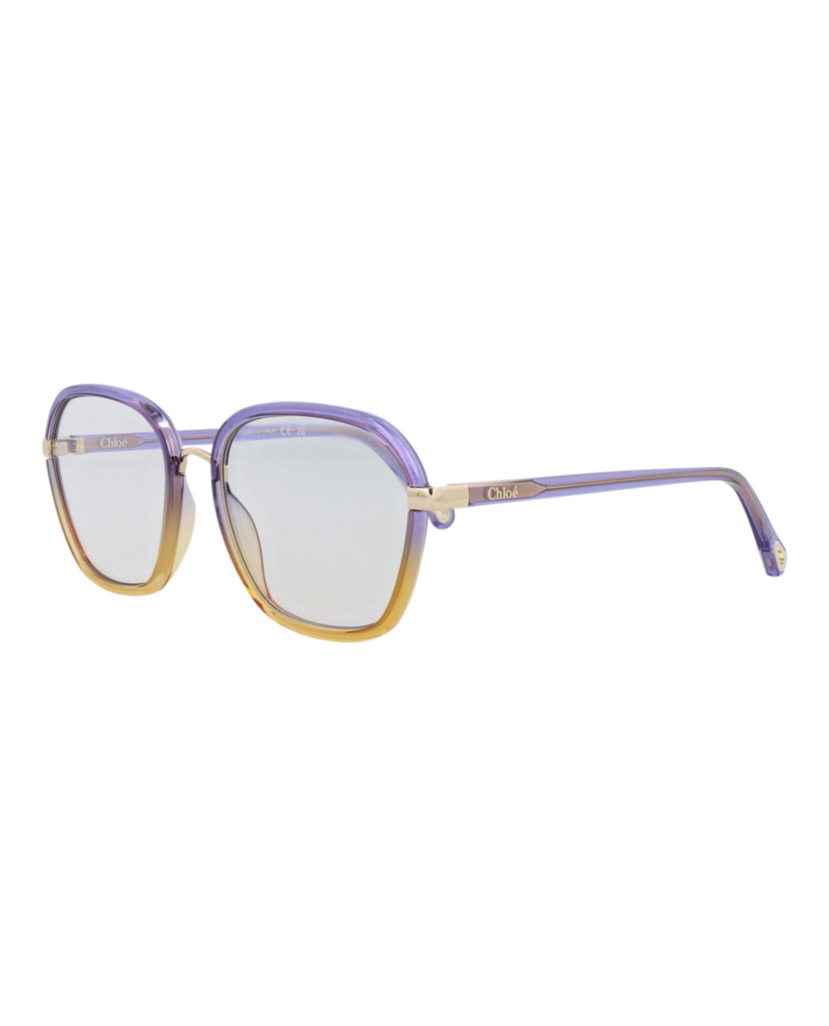 Transparent Chloé Womens Square/Rectangle Violet Violet Transparent Fashion Designer Eyewear