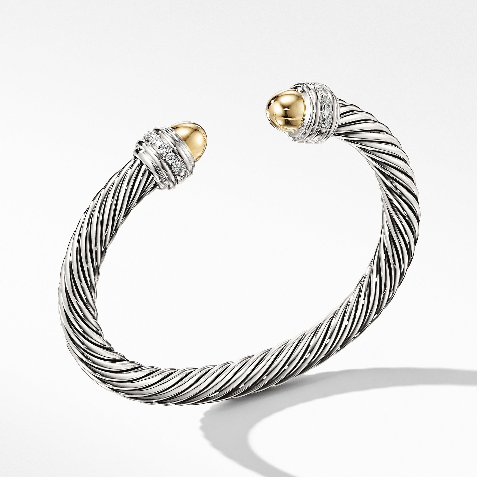 David Yurman Cable Bracelet with Gold Dome and Diamonds - B14391DS4DGGDI