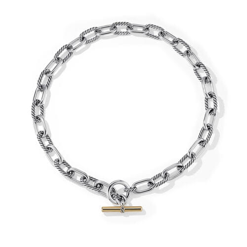 David Yurman DY Madison Toggle Chain Necklace with 18K Yellow Gold