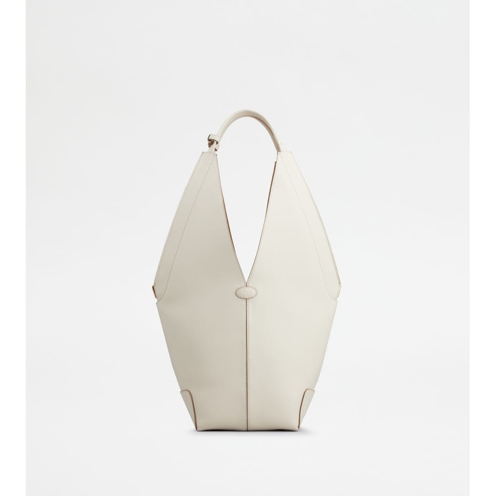 Tod's Tods Di Bag Folio Shoulder Bag In Leather Small White