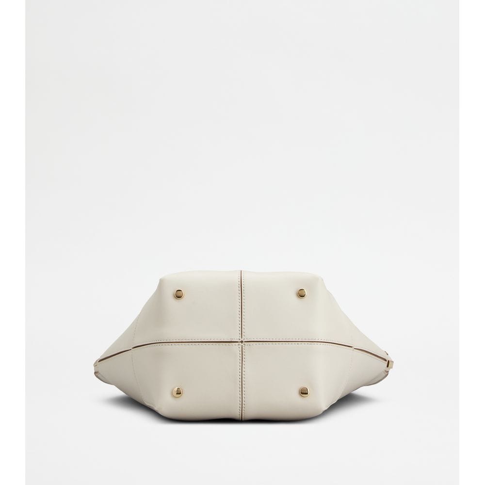 Tod's Tods Di Bag Folio Shoulder Bag In Leather Small White