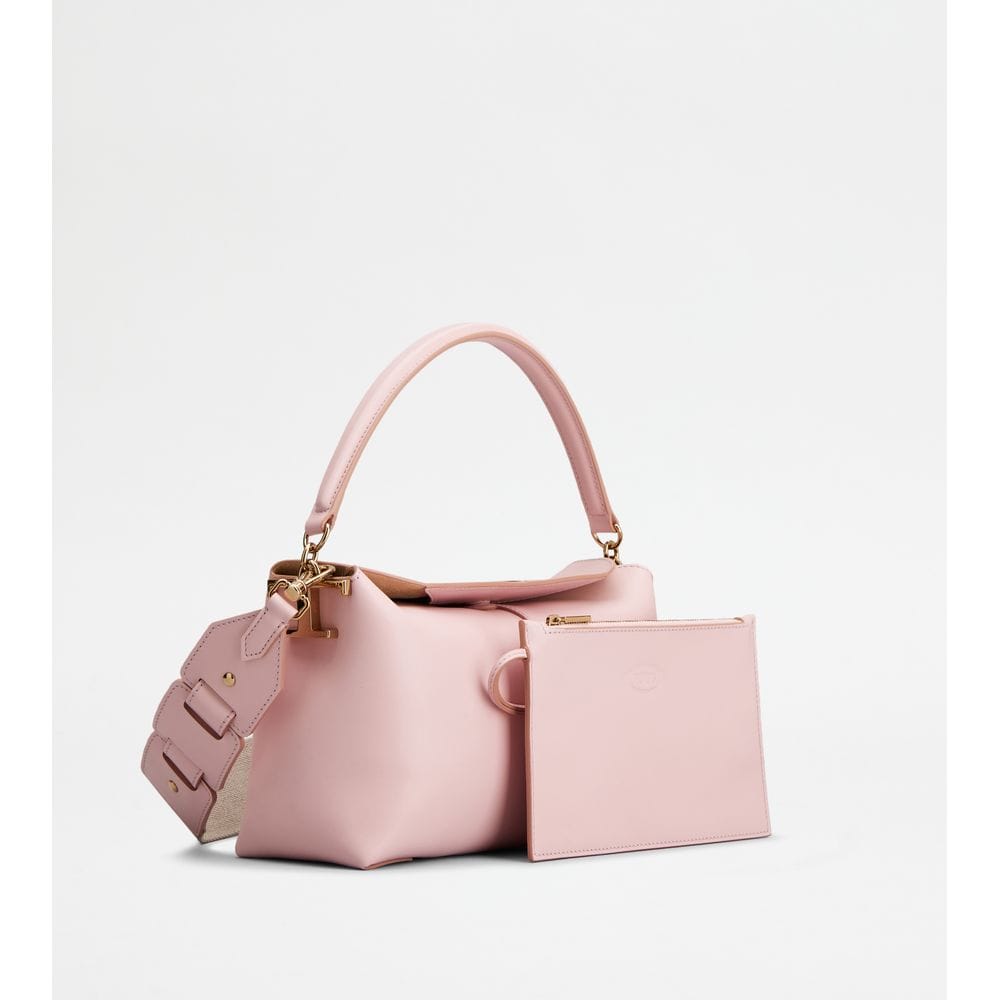Tod's Tods T Case Shoulder Bag In Leather Mini Pink