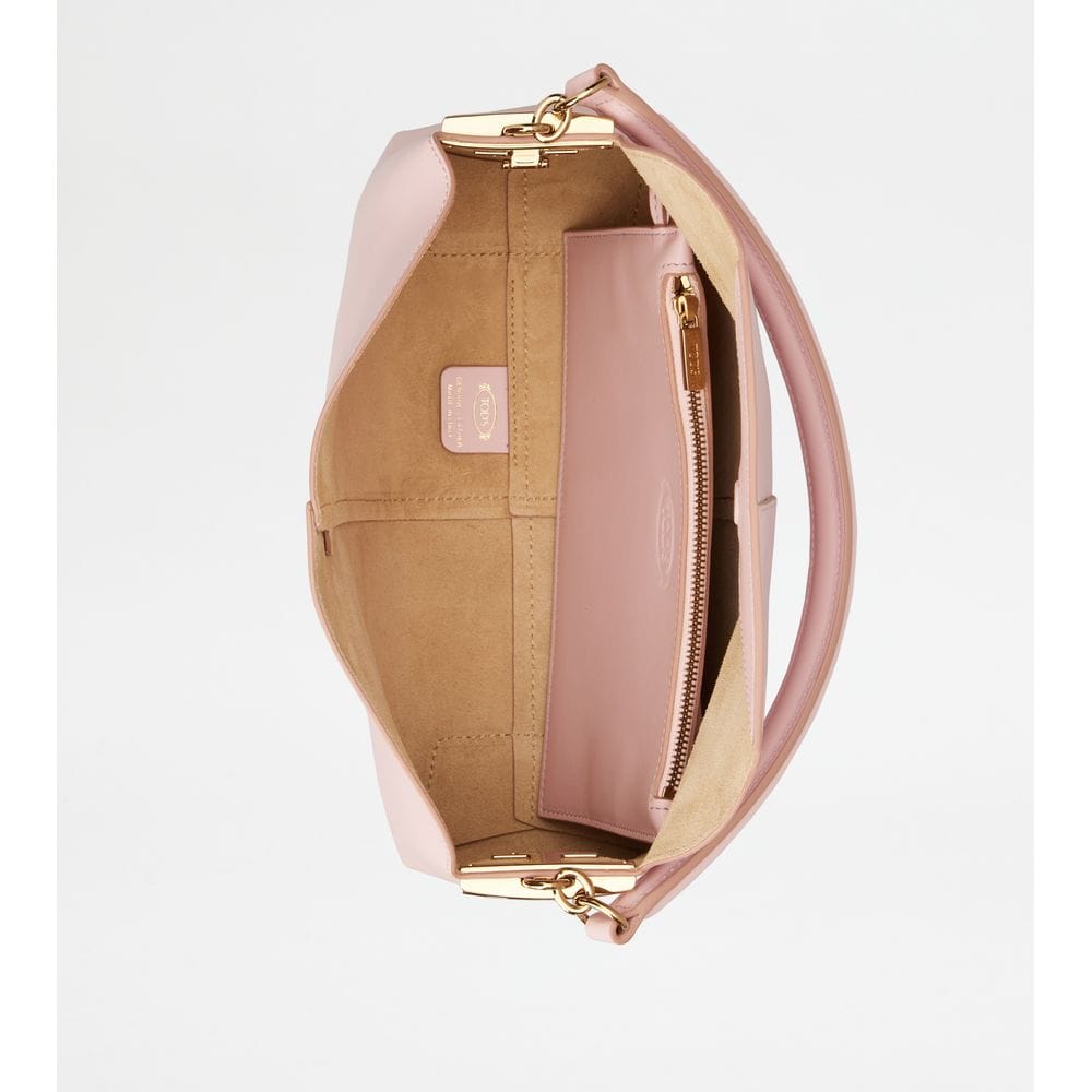 Tod's Tods T Case Shoulder Bag In Leather Mini Pink