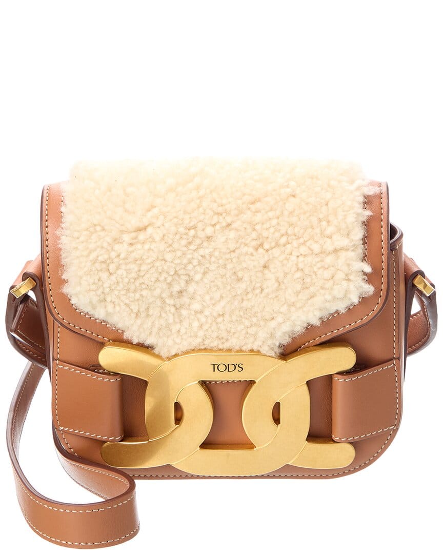 TOD’s Shearling & Leather Shoulder Bag