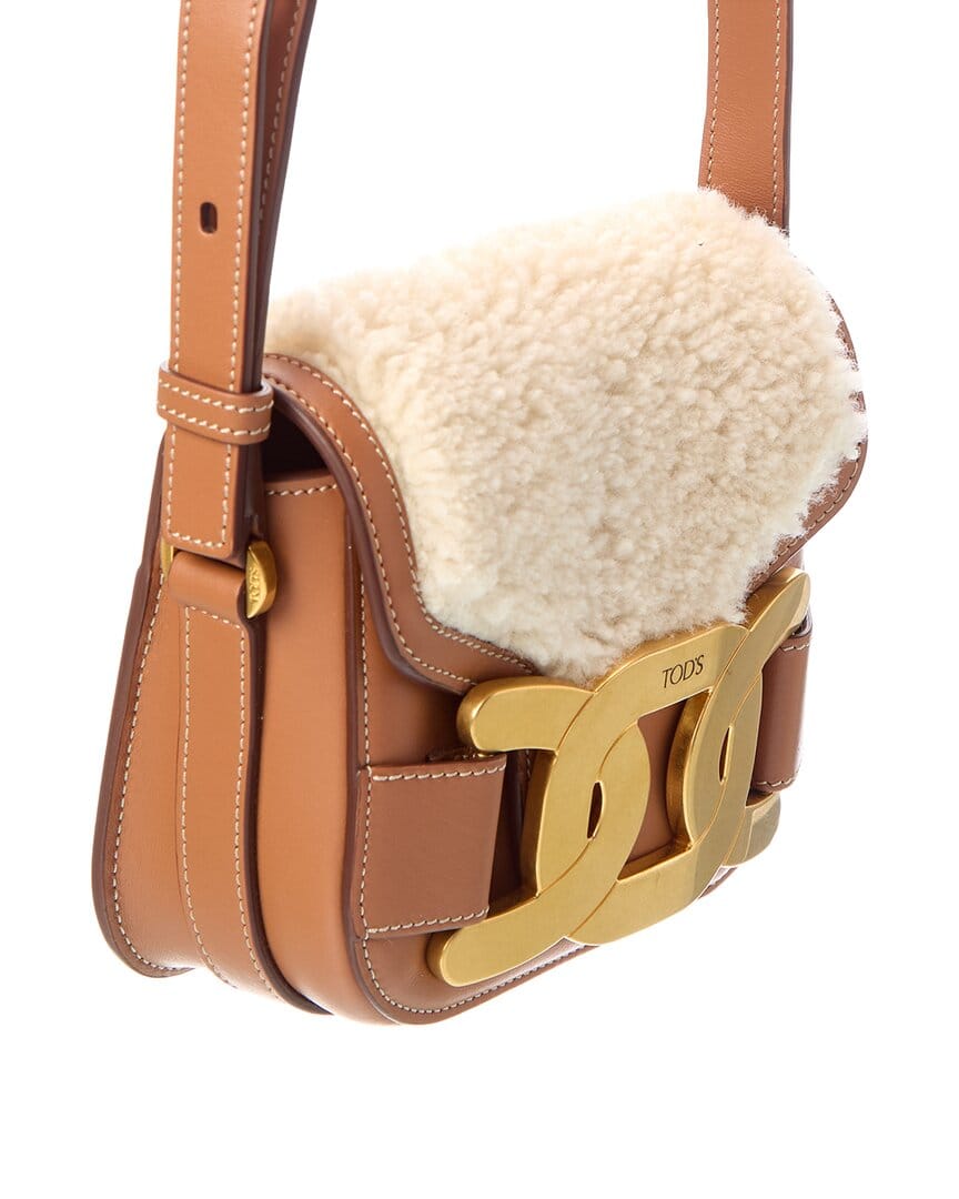TOD’s Shearling & Leather Shoulder Bag