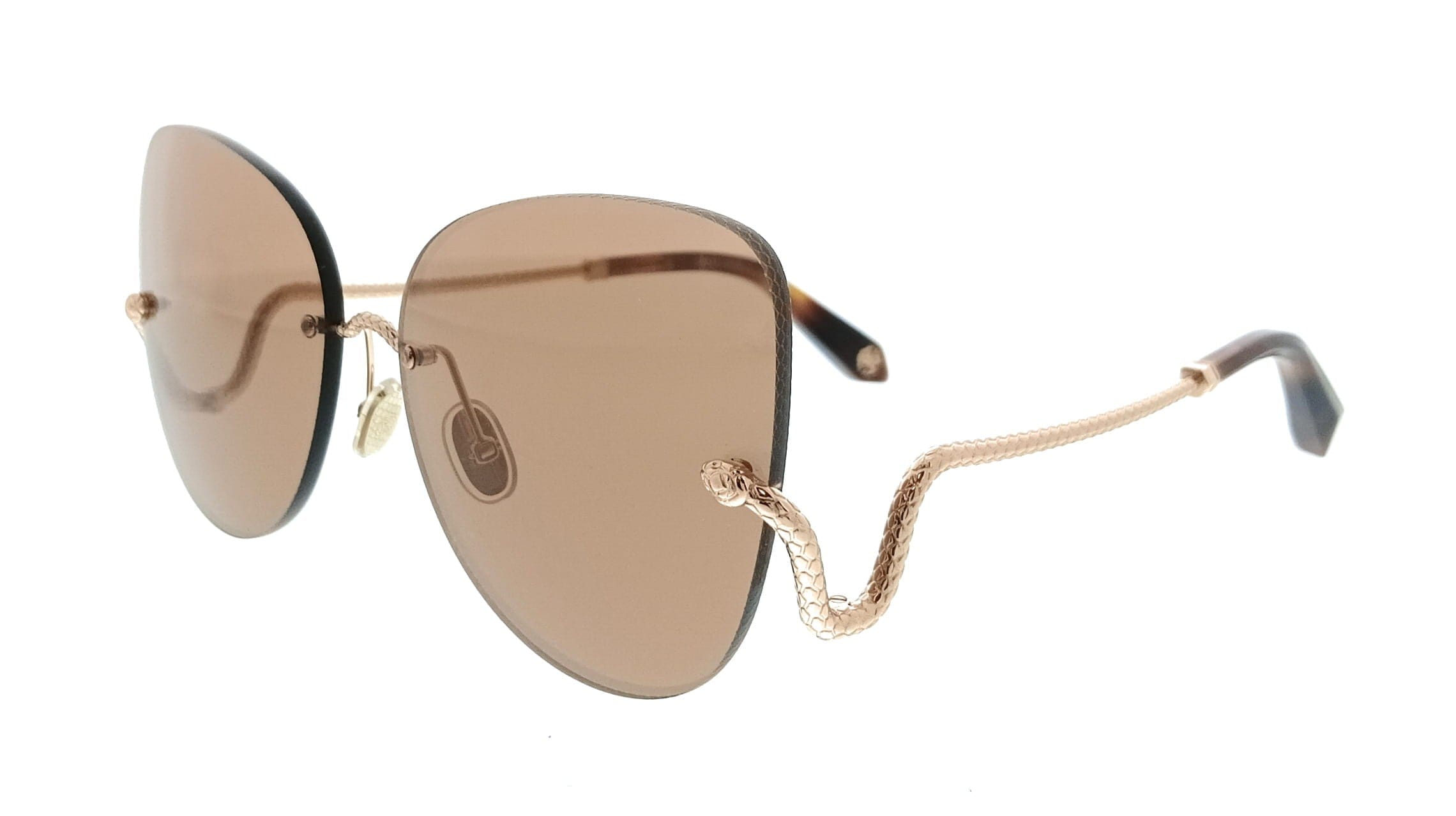 Roberto Cavalli SRC062 648FCX Copper Gold Rectangle Womens Sunglasses