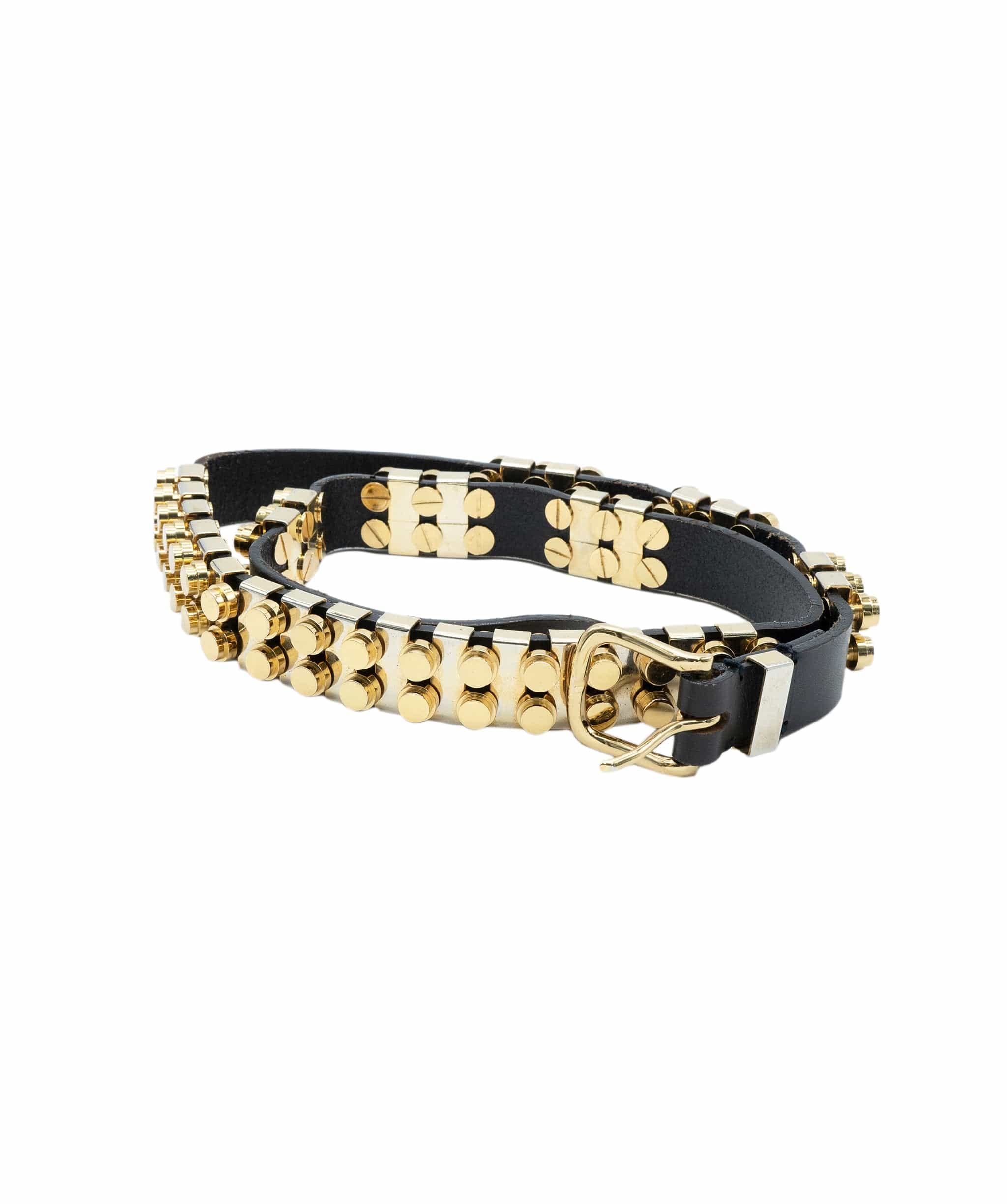 Balmain black leather and studded belt ASL3523