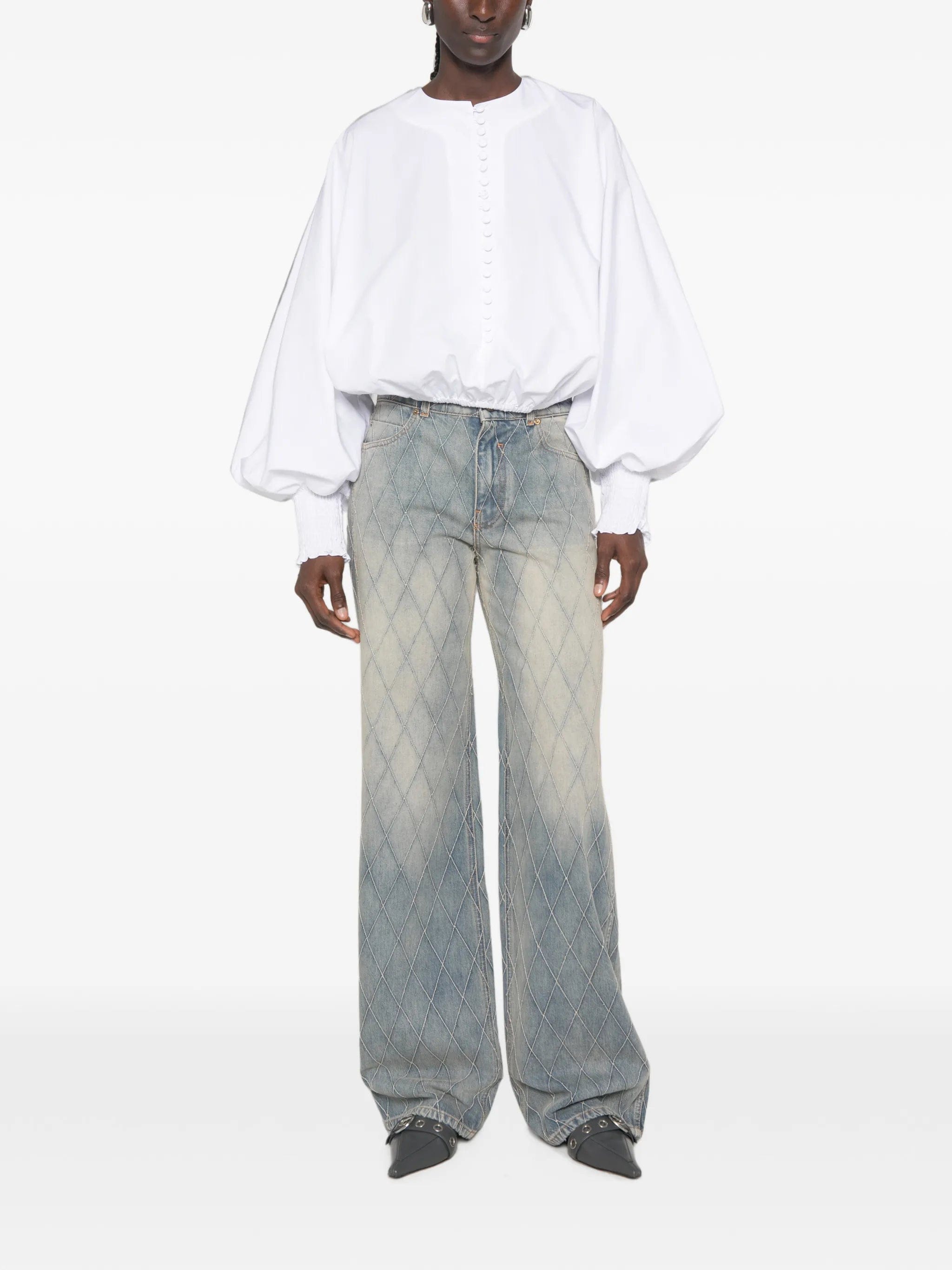 Balmain buttoned straight - leg jeans