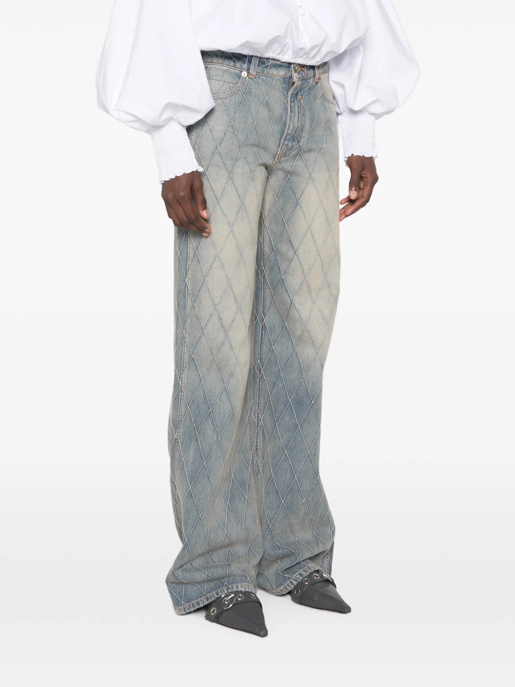 Balmain buttoned straight - leg jeans