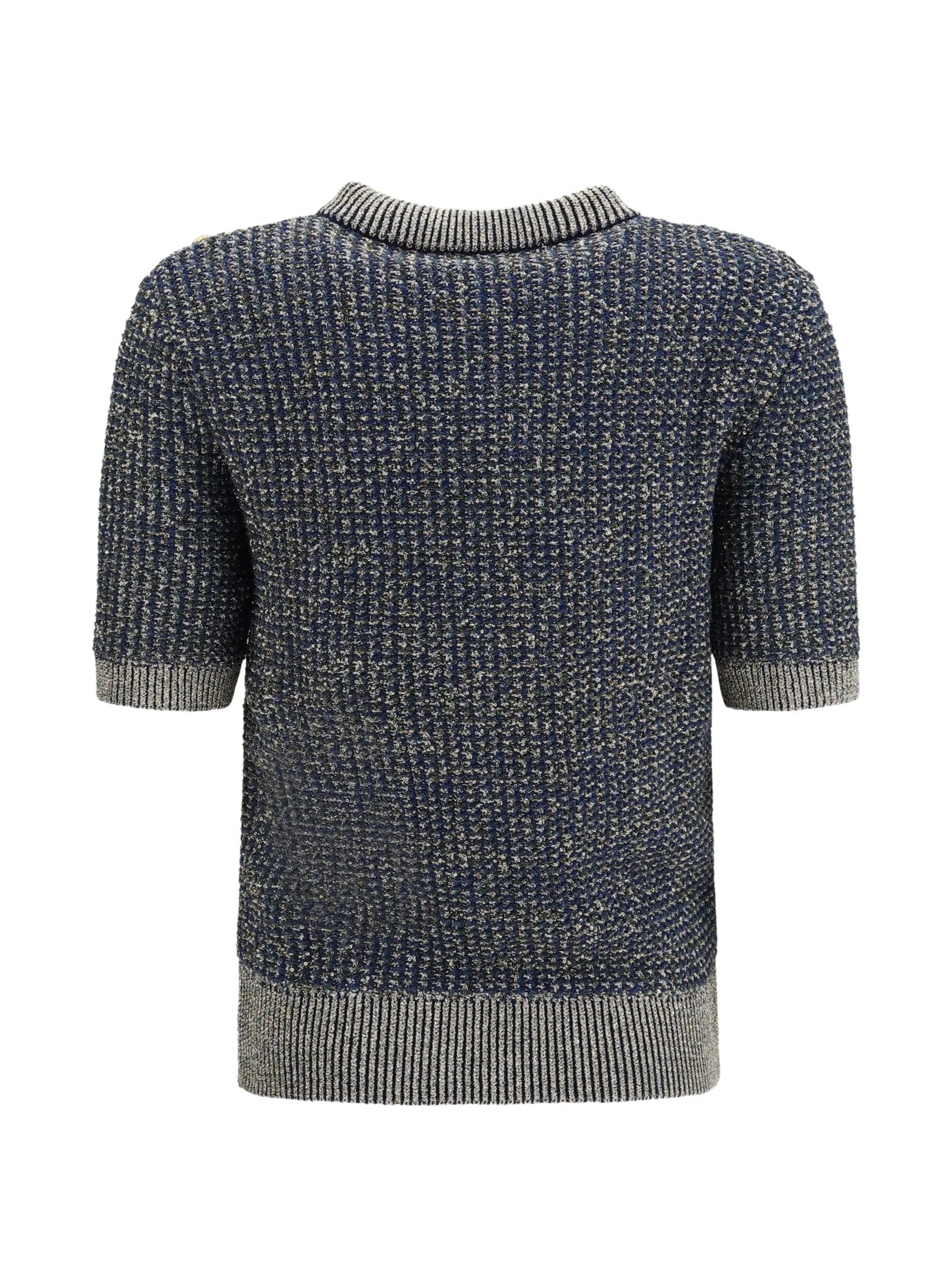 Balmain sequin - embellished button - detail sweater