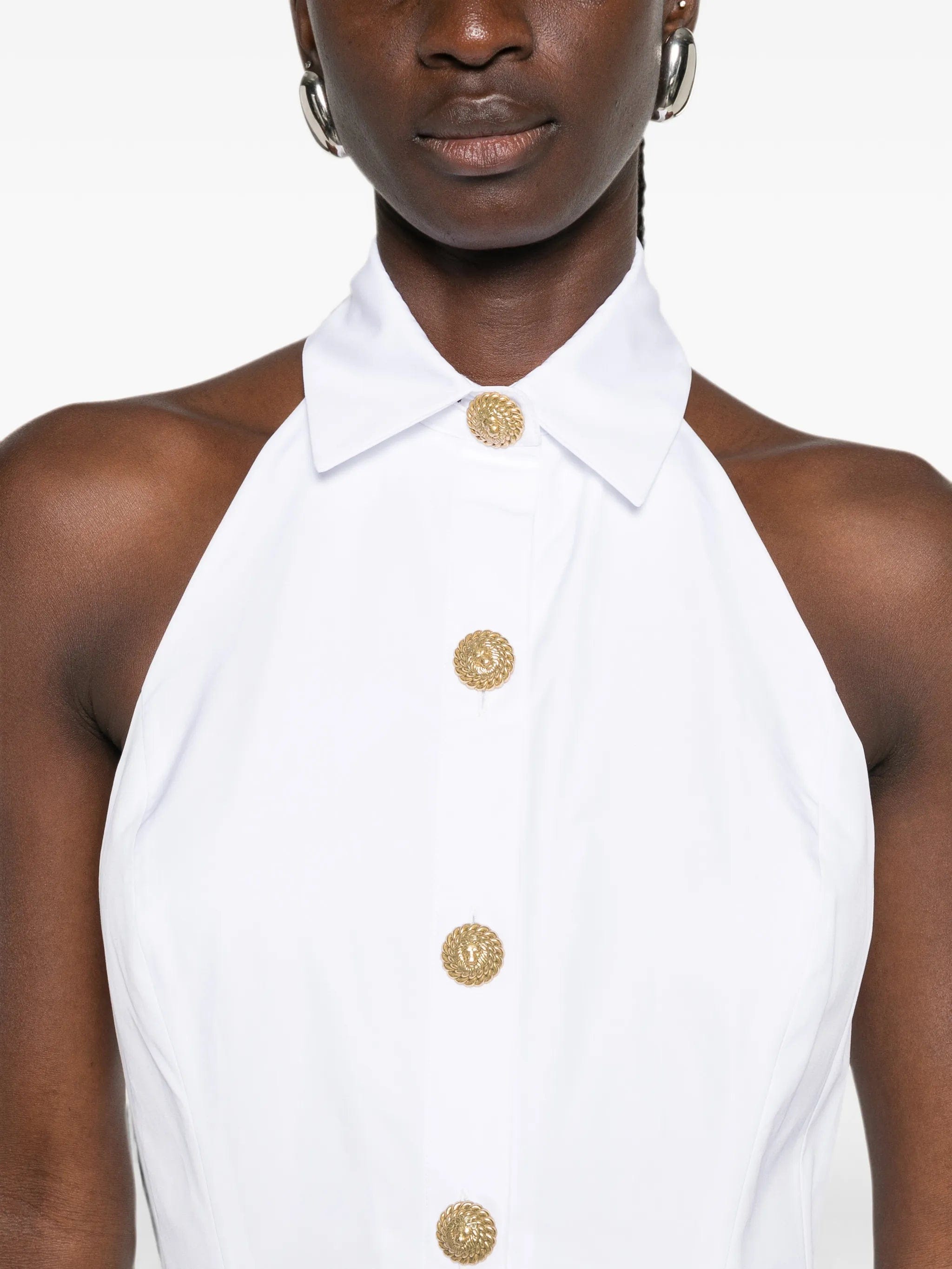 Balmain buttoned poplin dress