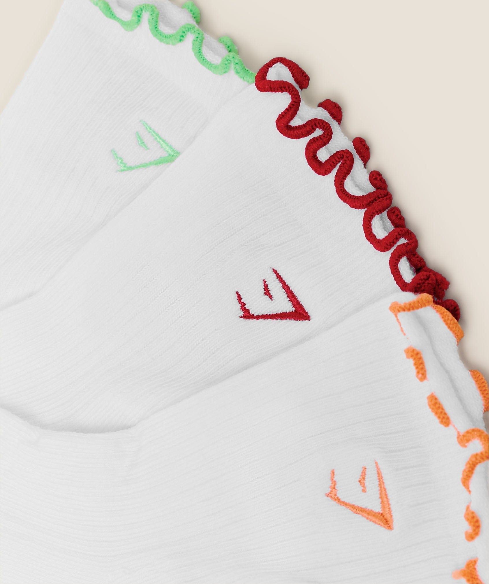 Gymshark Women's Gymshark Fruity Graphic Midi Frill Socks 3Pk White