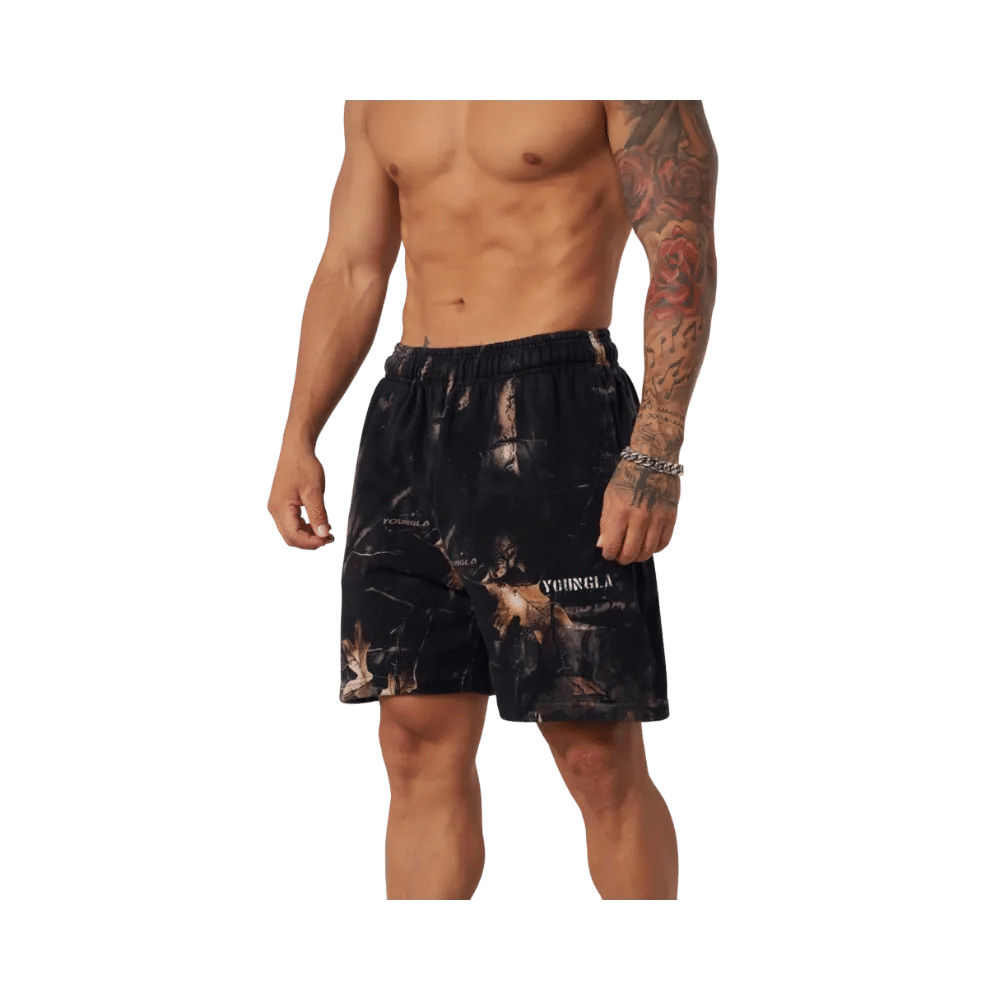 YoungLA Tree Camo Collection Shorts Black Tree Camo
