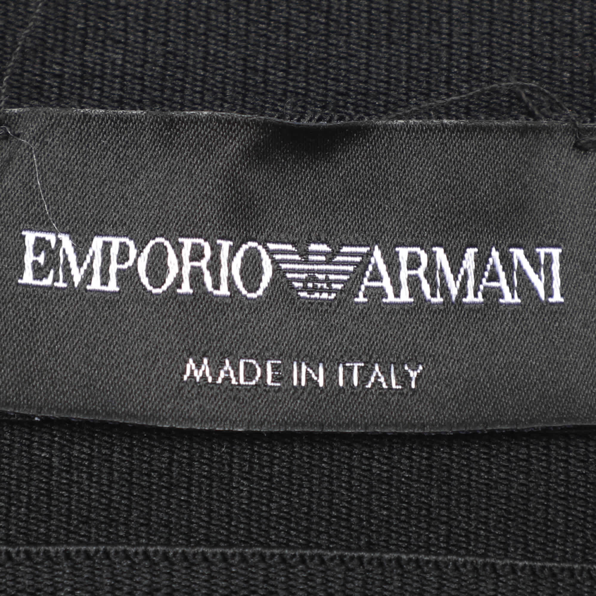 Emporio Armani Black Stretch Crepe Pleated Midi Skirt
