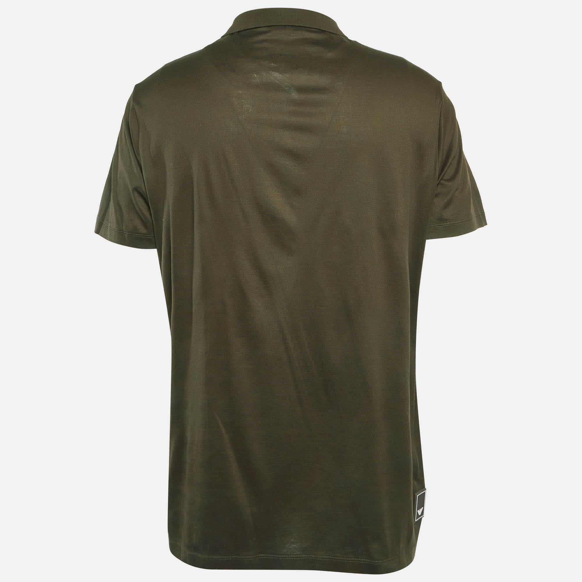 Emporio Armani Green Jersey Zip - Up T - Shirt