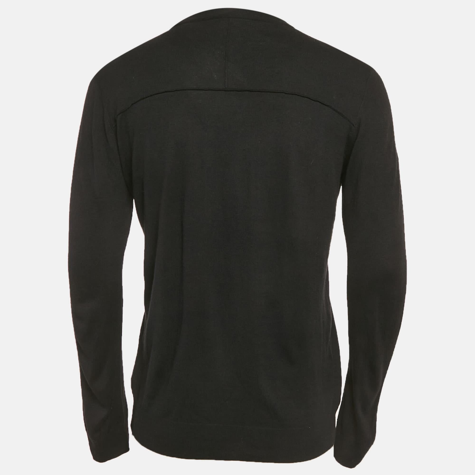 Emporio Armani Black Knit V - Neck Sweater