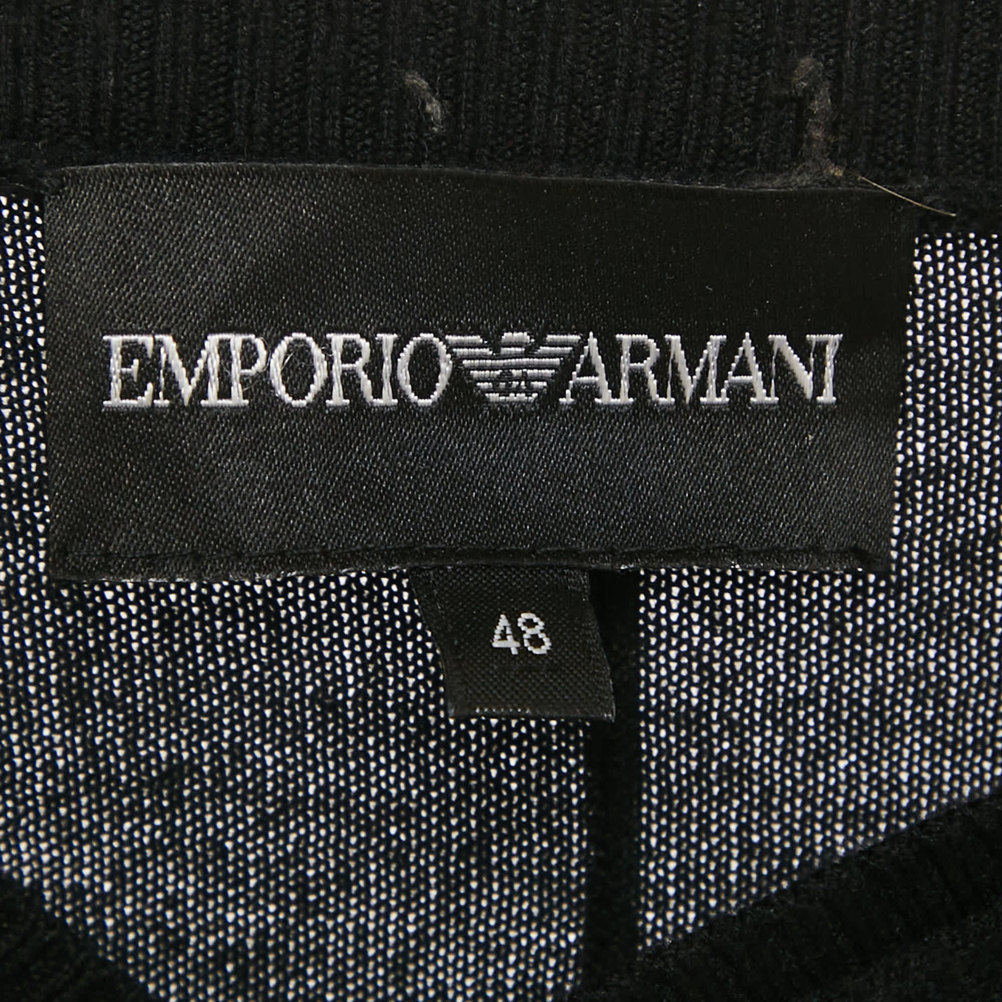 Emporio Armani Black Knit V - Neck Sweater