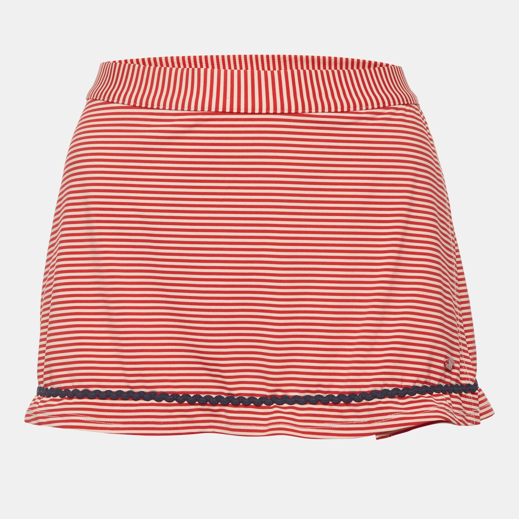 Emporio Armani Red/white Striped Jersey Mini Skirt