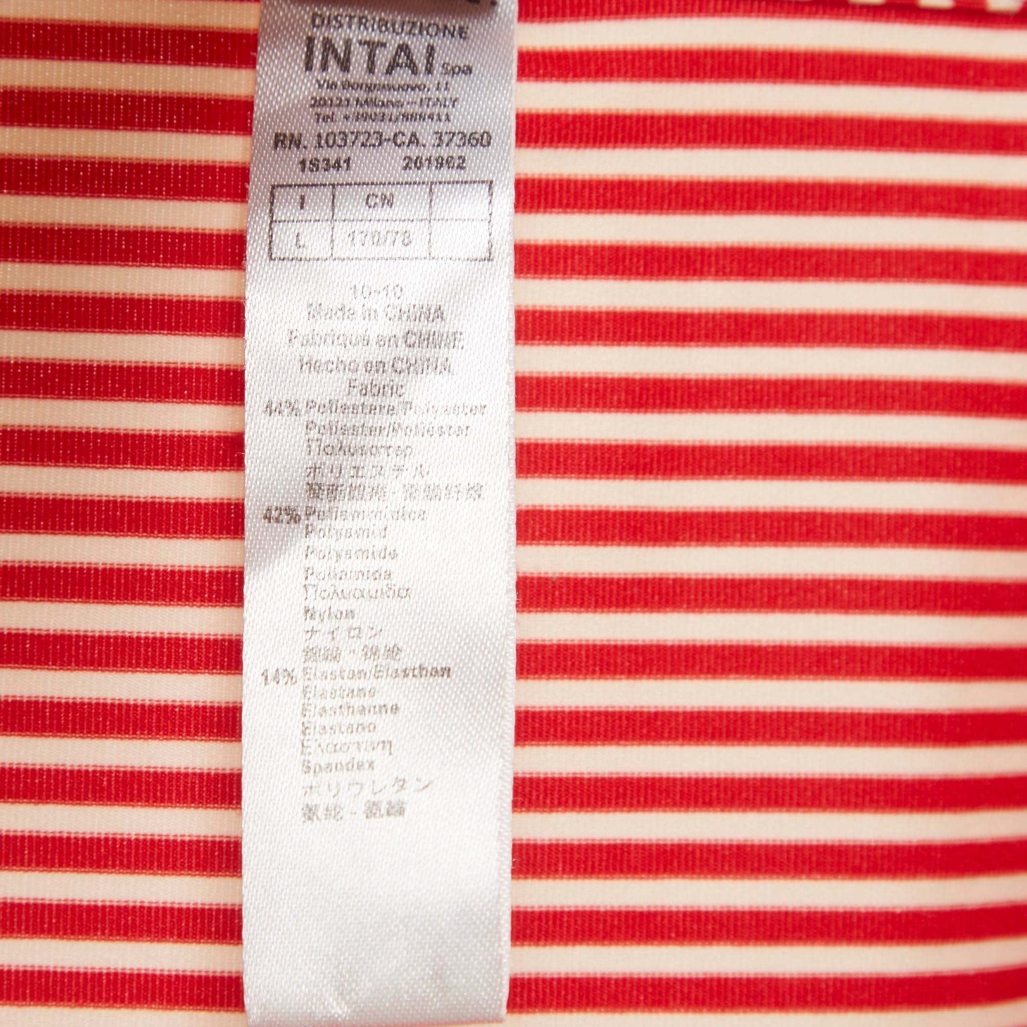 Emporio Armani Red/white Striped Jersey Mini Skirt