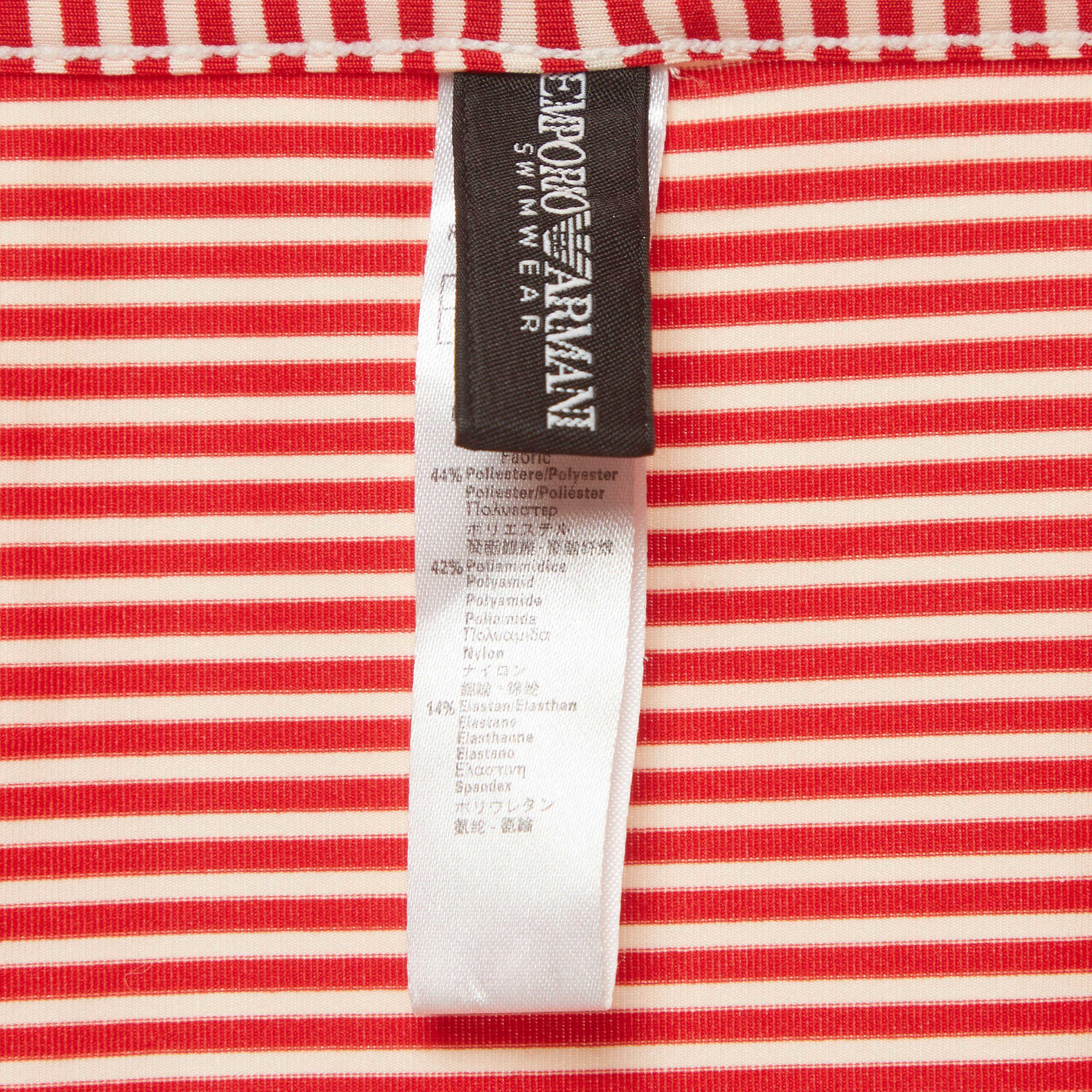 Emporio Armani Red/white Striped Jersey Mini Skirt
