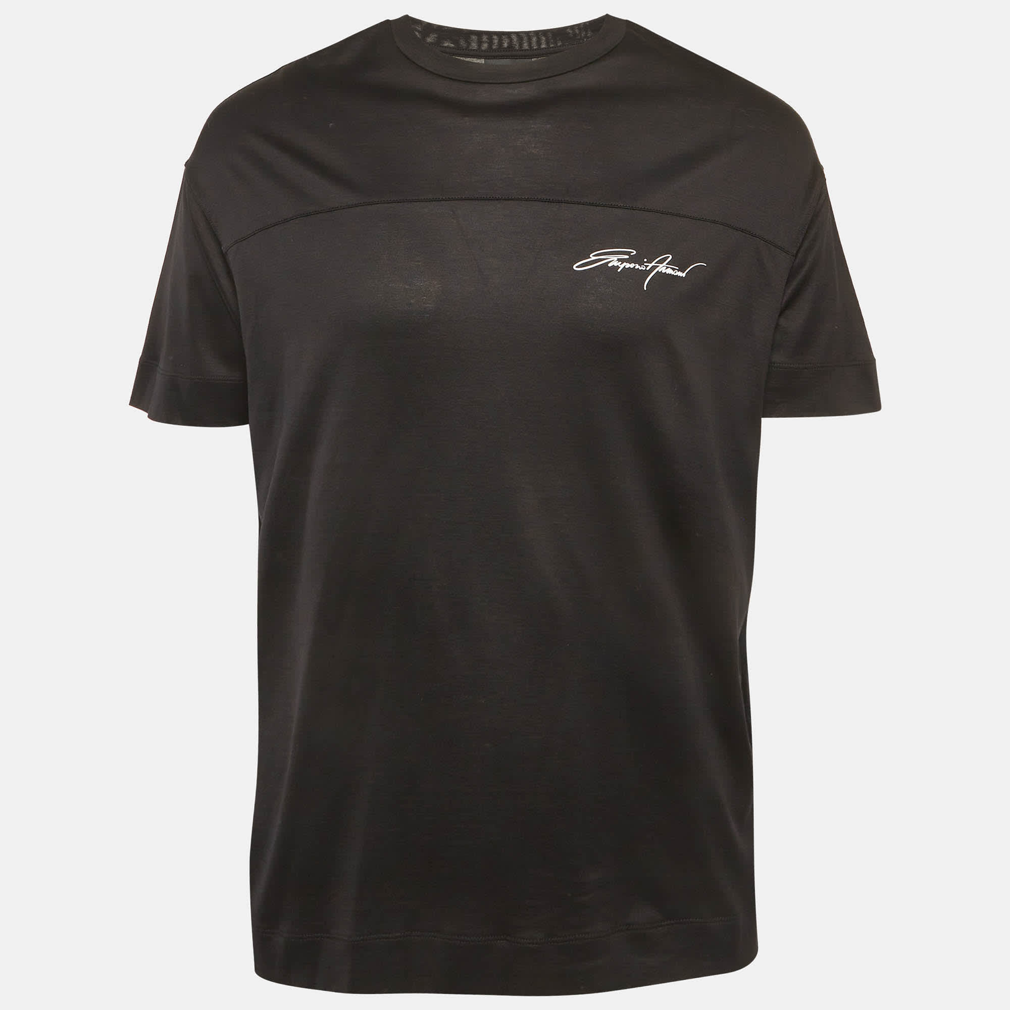 Emporio Armani Black Printed Jersey T - Shirt