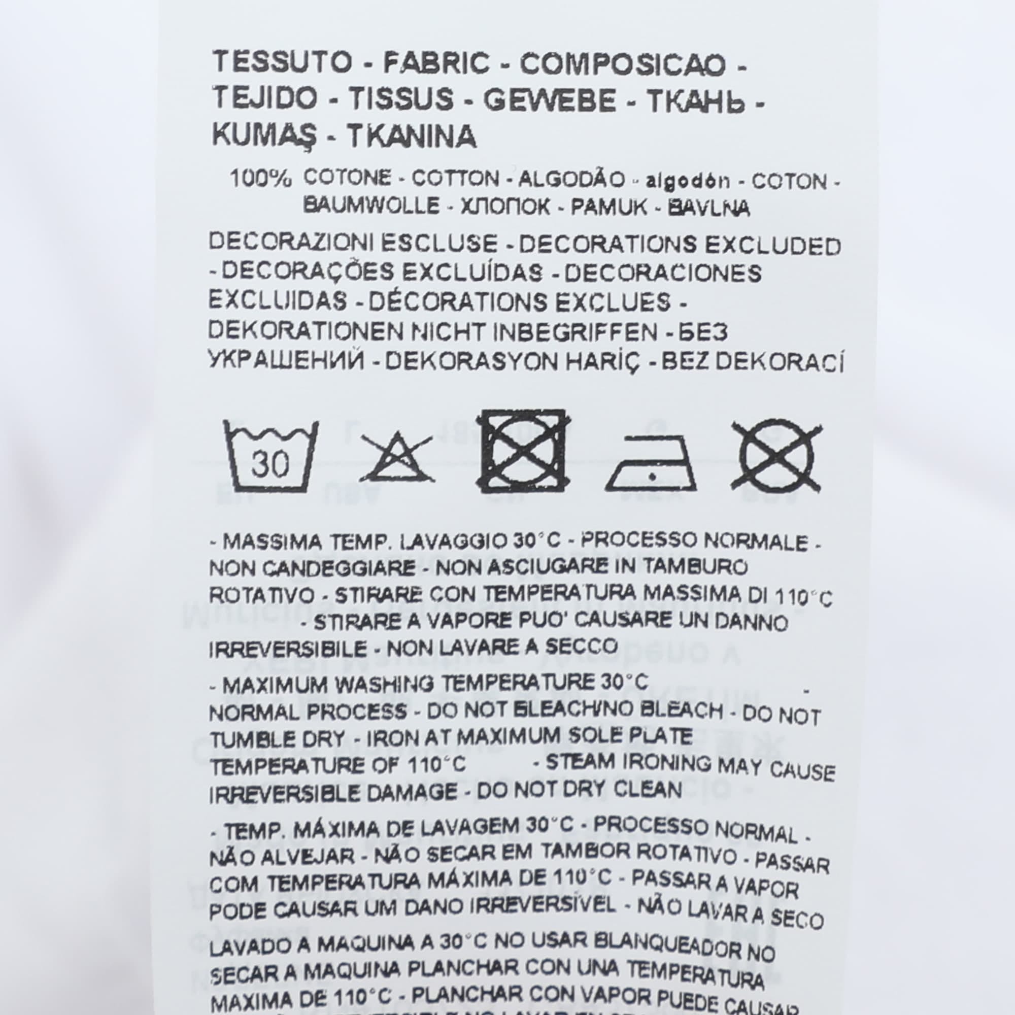 Emporio Armani White Cotton Logo Crew Neck T - Shirt
