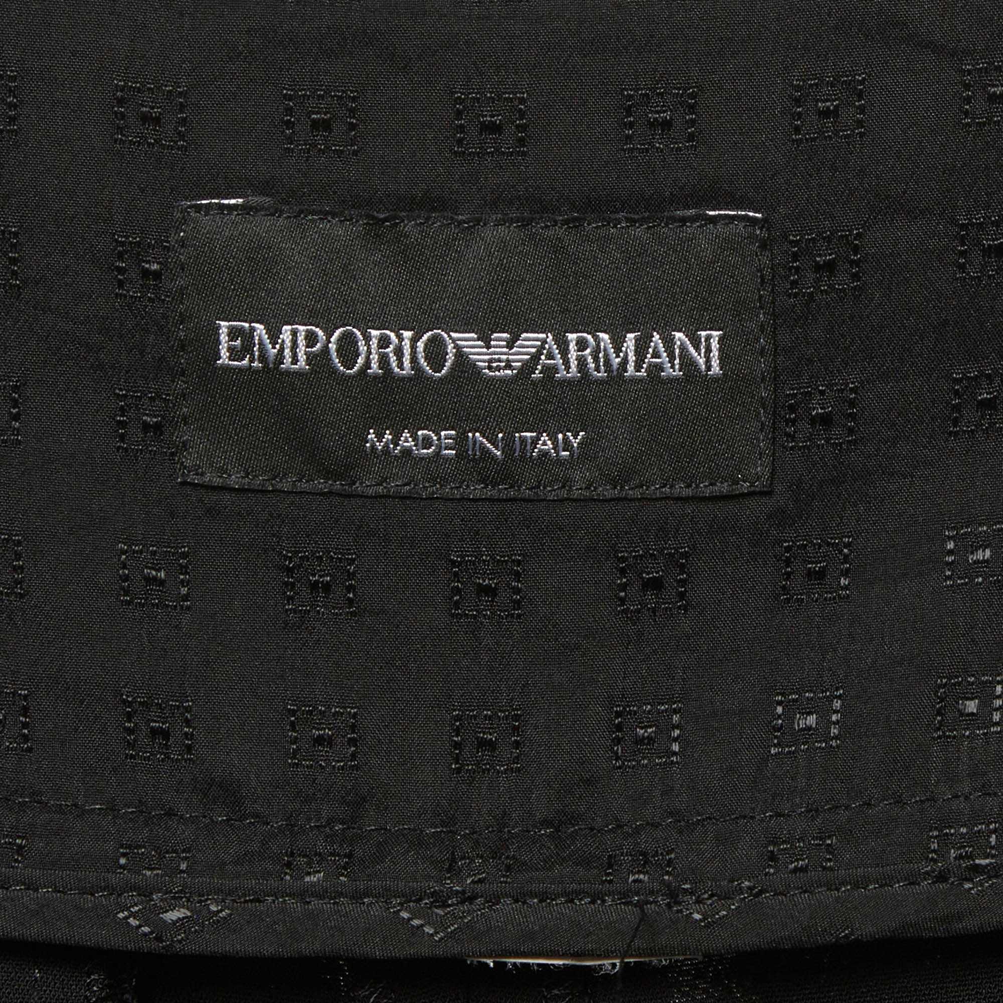 Emporio Armani Black Belted Crepe Trousers