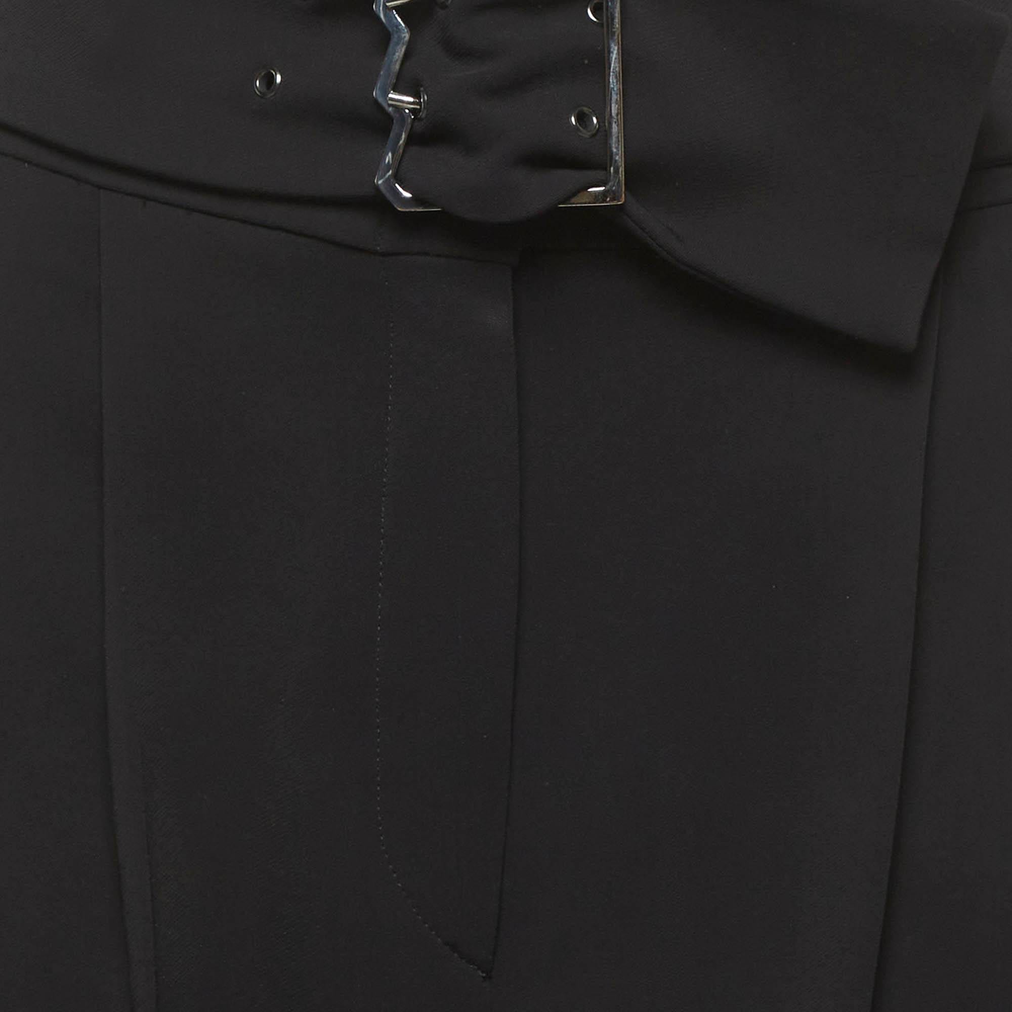 Emporio Armani Black Belted Crepe Trousers