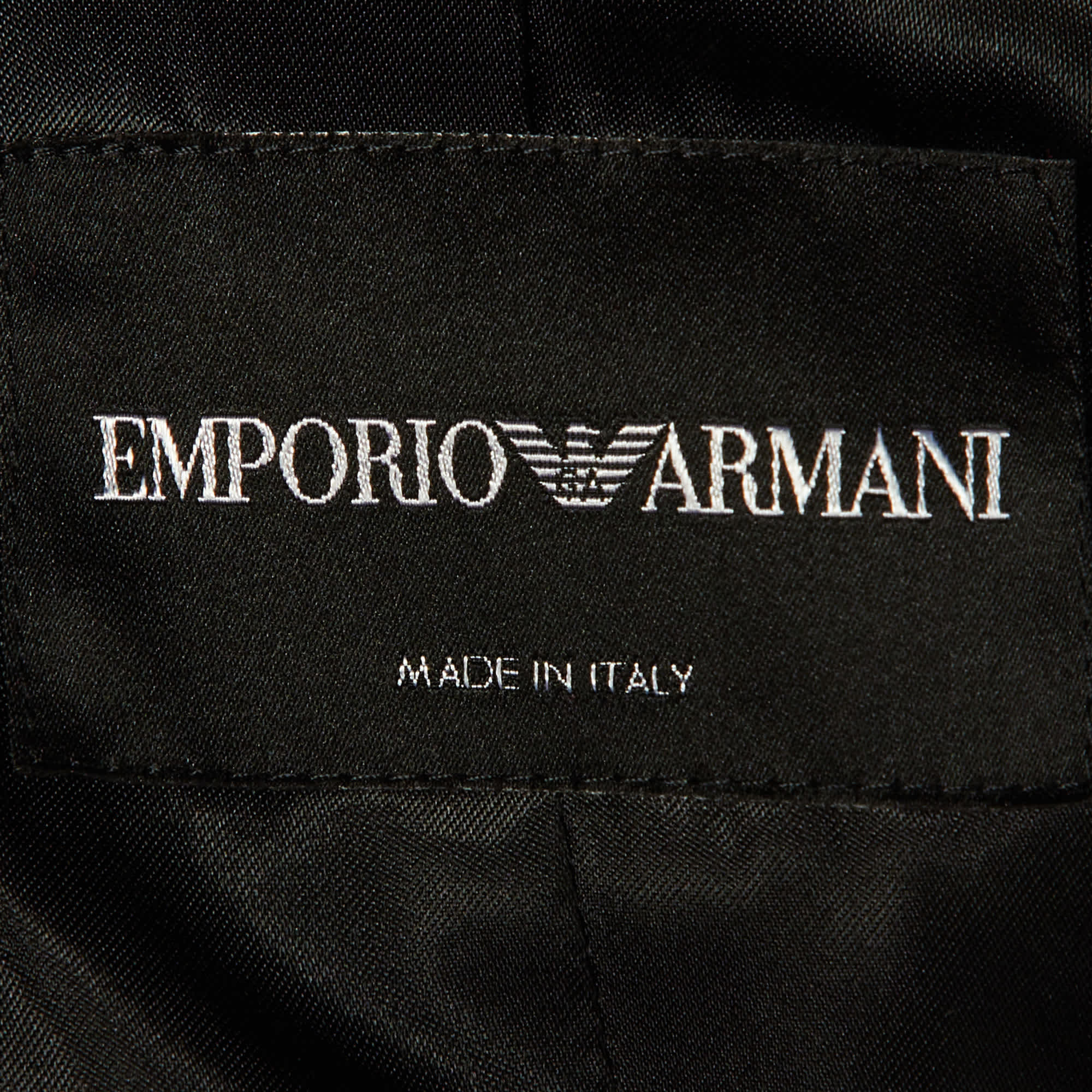 Emporio Armani Multicolor Patterned Cotton Blend Belted Overcoat