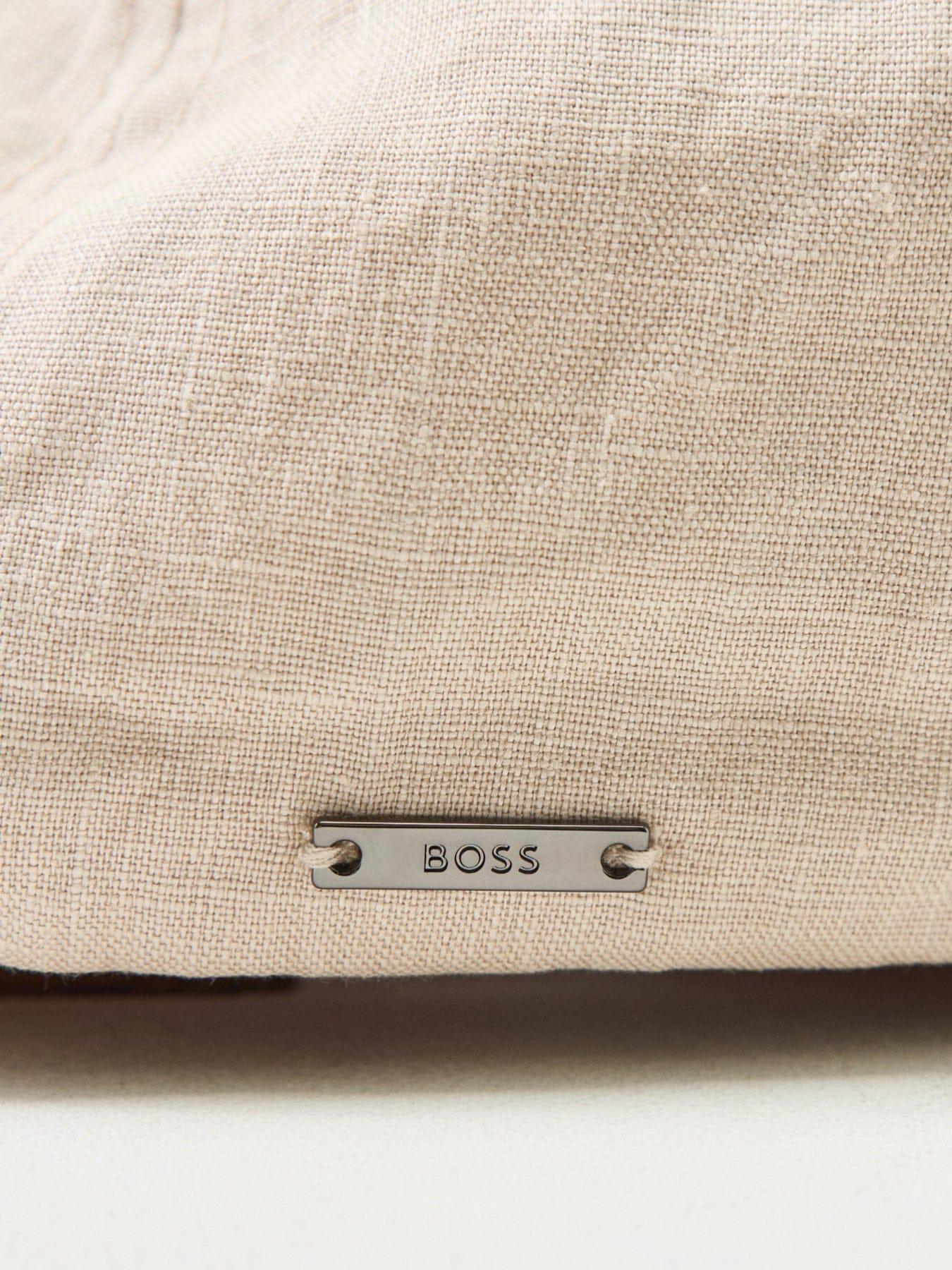 BOSS Linen Flat Cap Beige