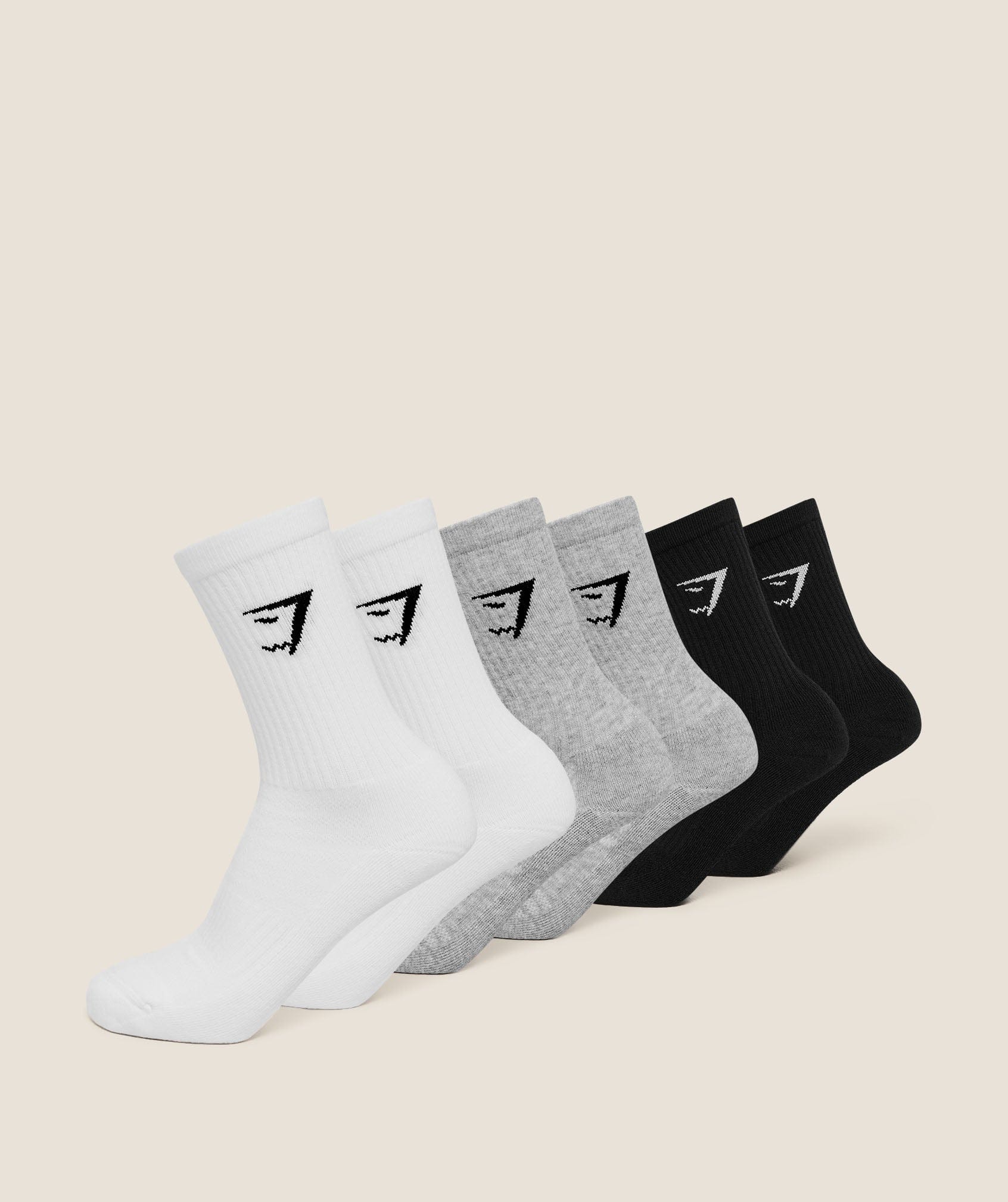 Gymshark Women's Gymshark Crew Socks 6Pk White