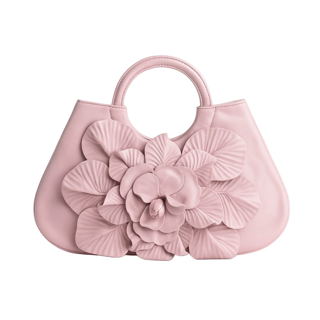 Elite Hours Pink Leather Handbag