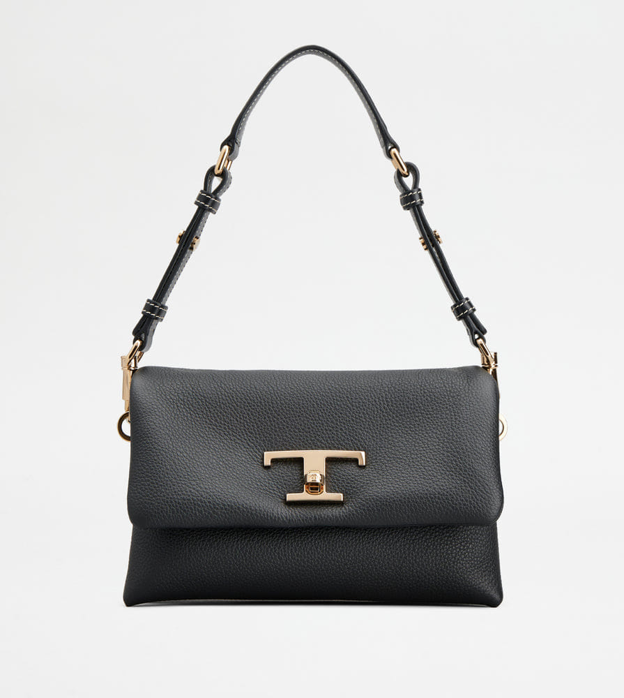 Tod's Tods T Timeless Flap Bag In Leather Mini Black