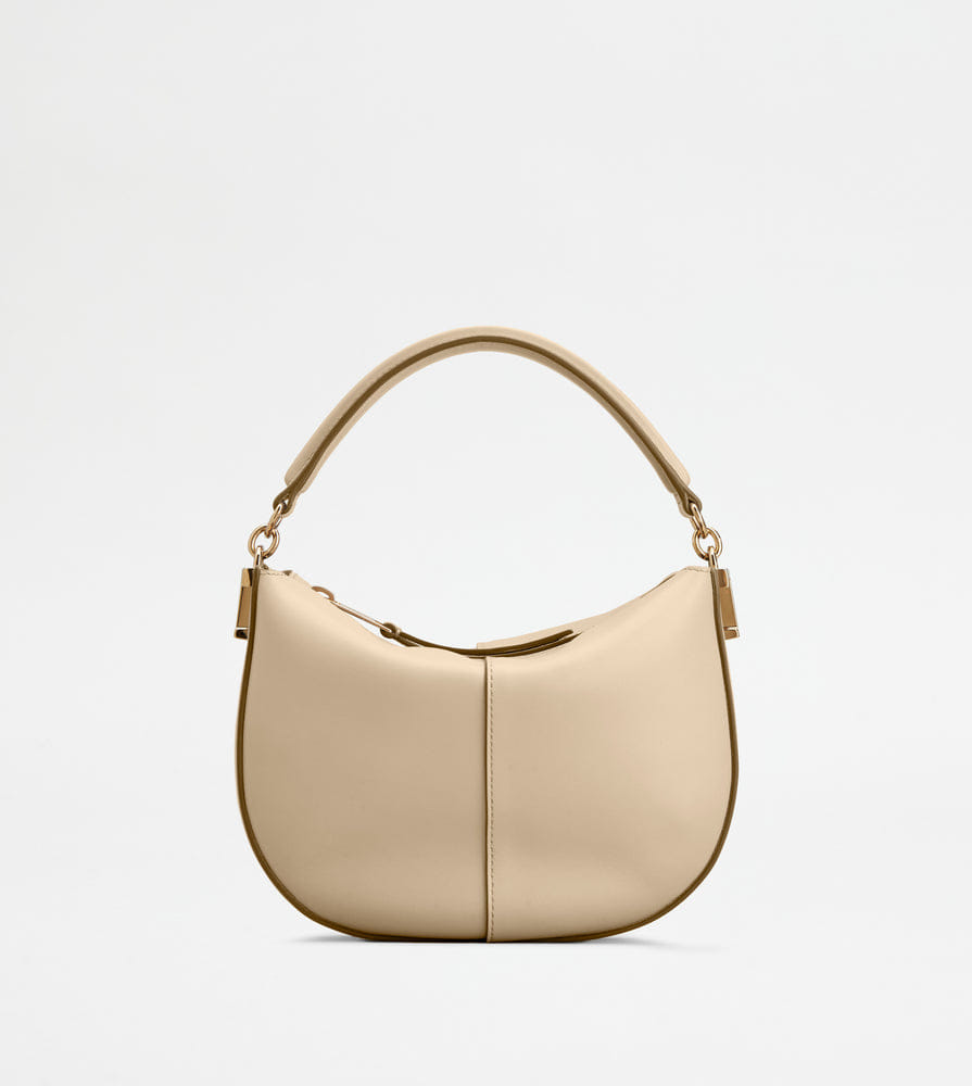 Tod's Tods T Case Hobo Bag In Leather Mini Beige