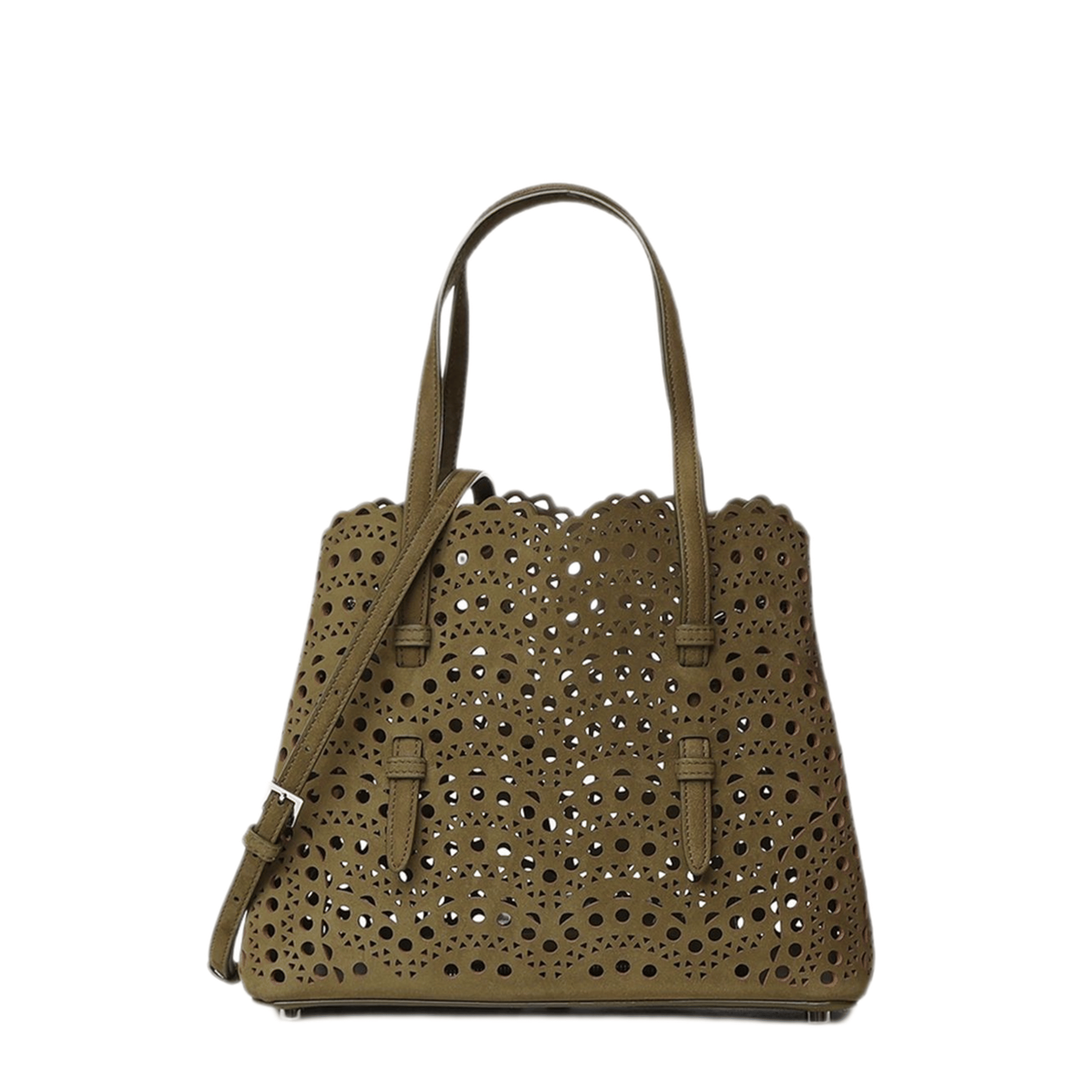 Alaia Mina 25 Calf Suede Tote - Terracotta Brown