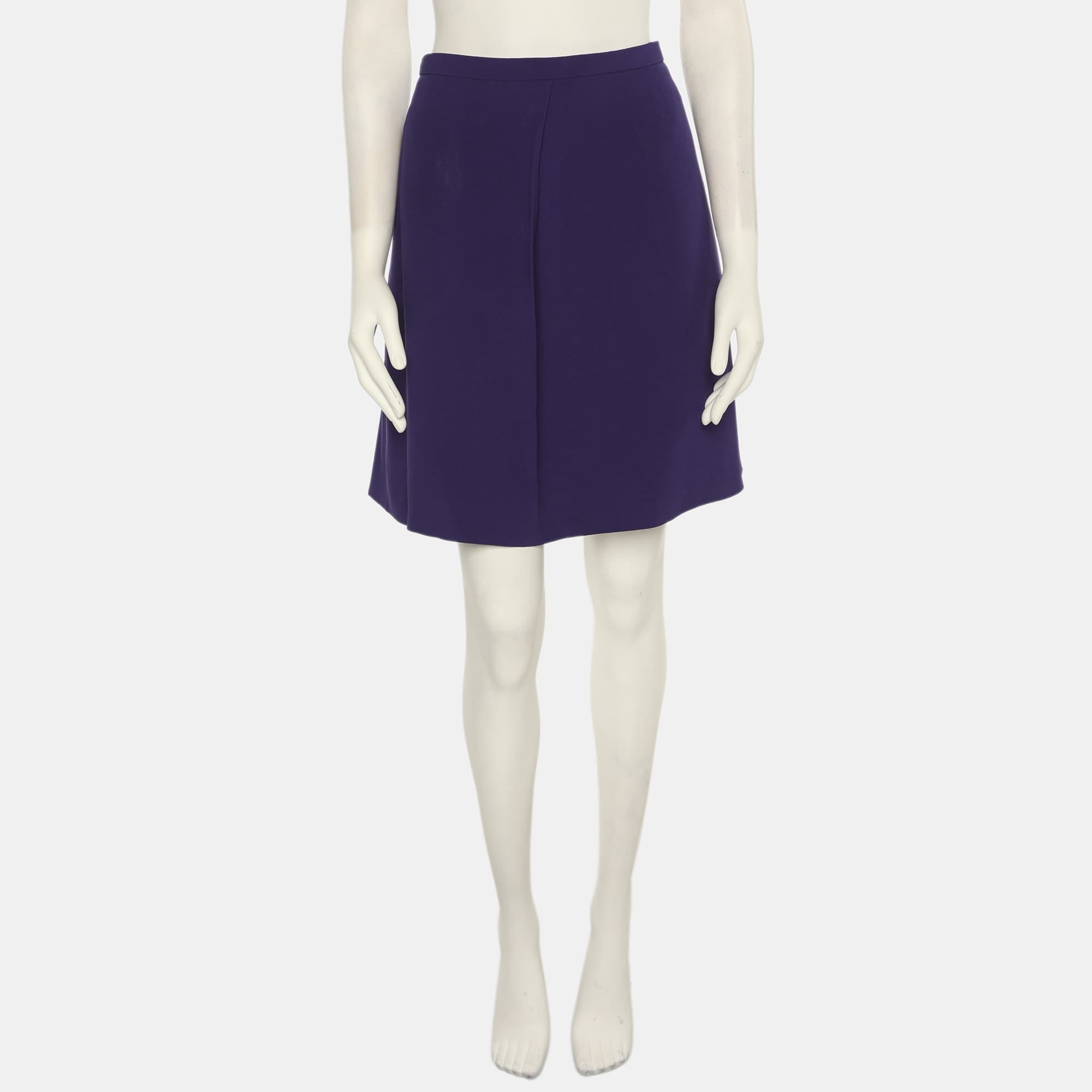 Emporio Armani Purple Crepe Fabric Mini Skirt